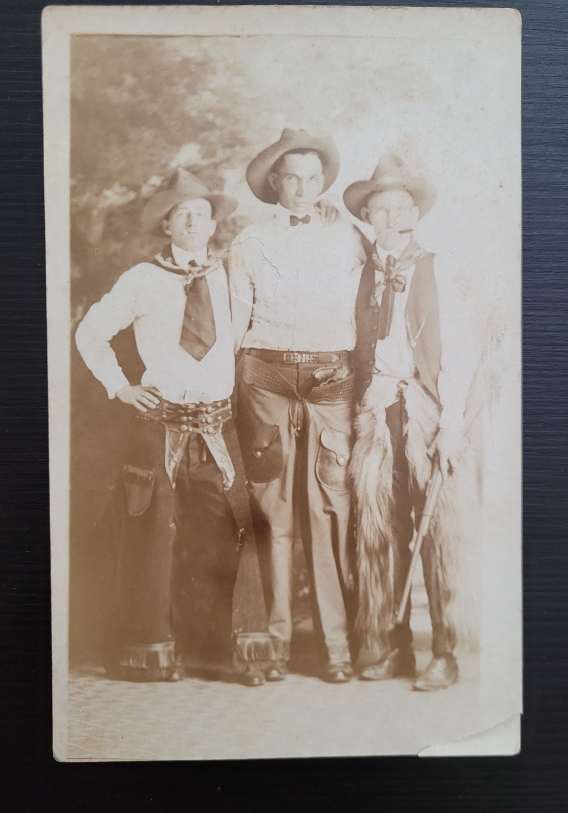 Antique RPPC Cowboys Texas Chaps Guns Shotgun Revolver AZO Real Photo Postcard Antique RPPC Cowboys Texas Chaps Guns Shotgun Revolver AZO Real Photo Postcard