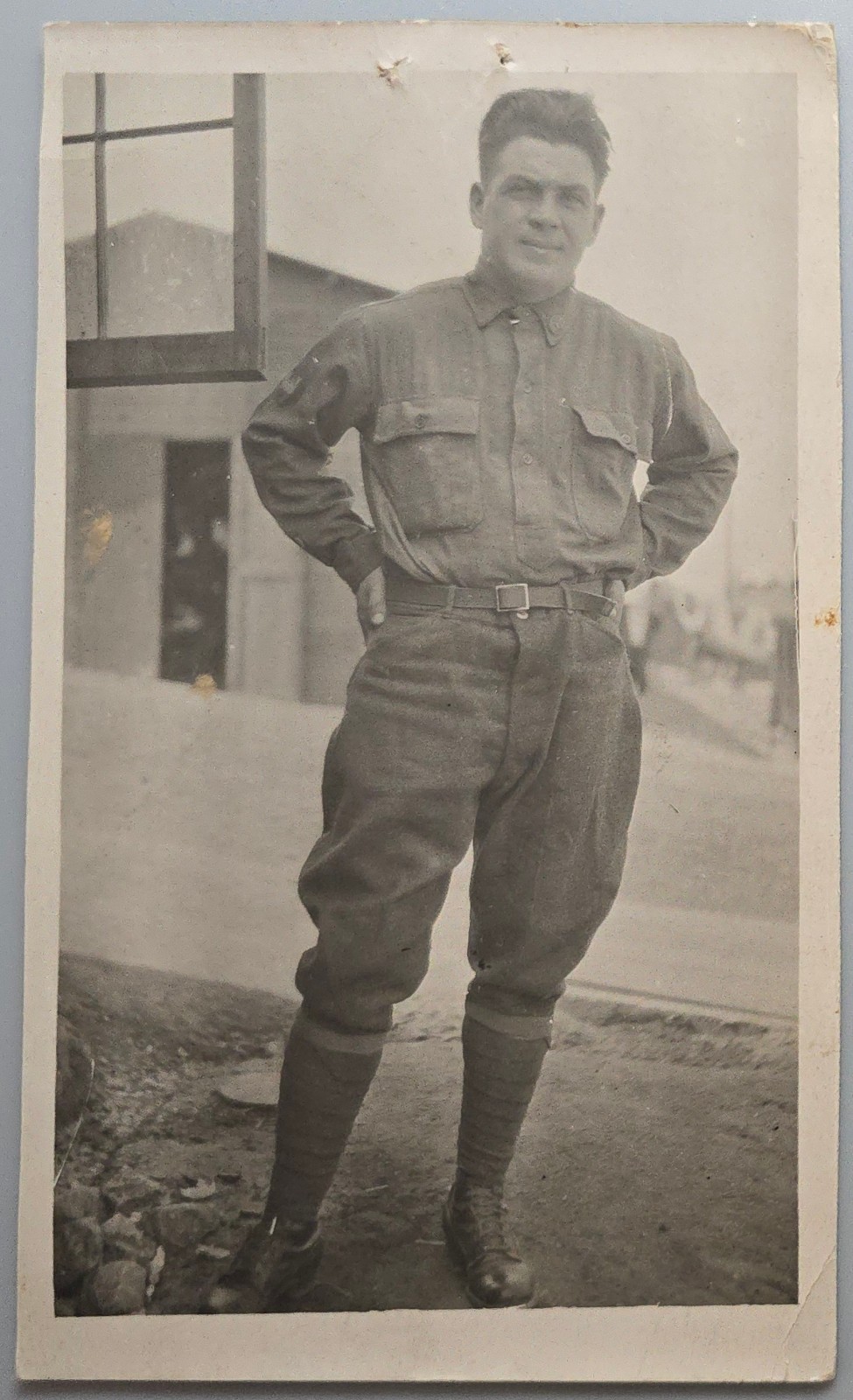 Vintage RPPC WWI Era Soldier Military Uniform Full Length Real Photo Postcard Vintage RPPC WWI Era Soldier Military Uniform Full Length Real Photo Postcard