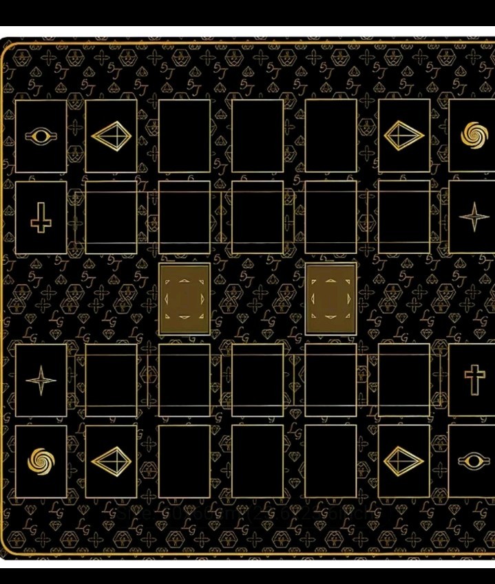 Yugioh 2 Player Playmat Black Gold Rubber Non Slip TCG Game Mat 60x60 Zoned