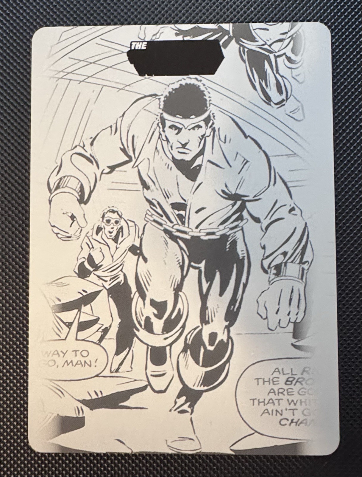 2024 Upper Deck Marvel Infinity Trilogy Power Man 1/1 Black Printing Plate TD-22 2024 Upper Deck Marvel Infinity Trilogy Power Man 1/1 Black Printing Plate TD-22
