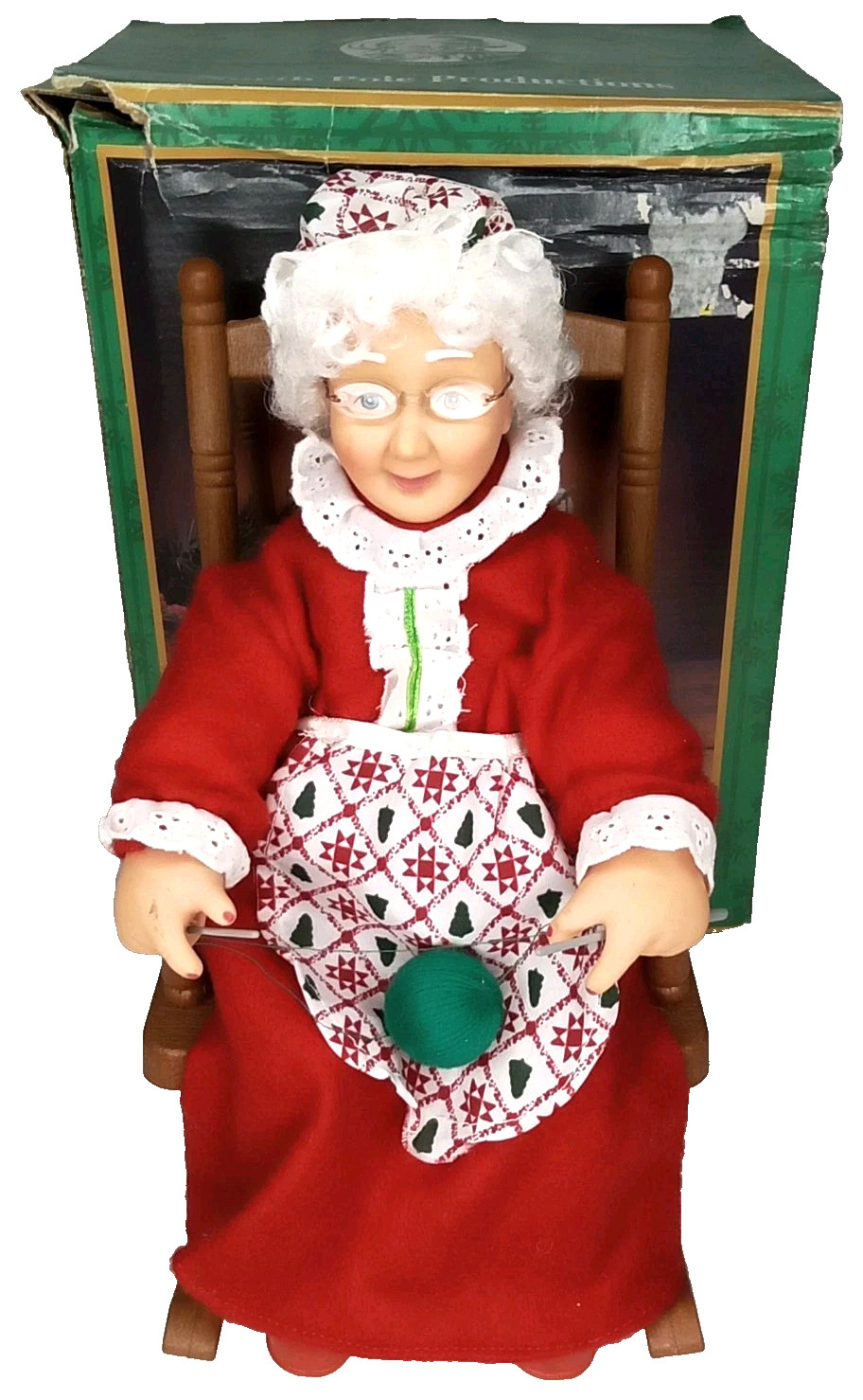 Vintage 1990s Gemmy North Pole Animated Rocking Mrs Claus With Original Box Vintage 1990s Gemmy North Pole Animated Rocking Mrs Claus With Original Box