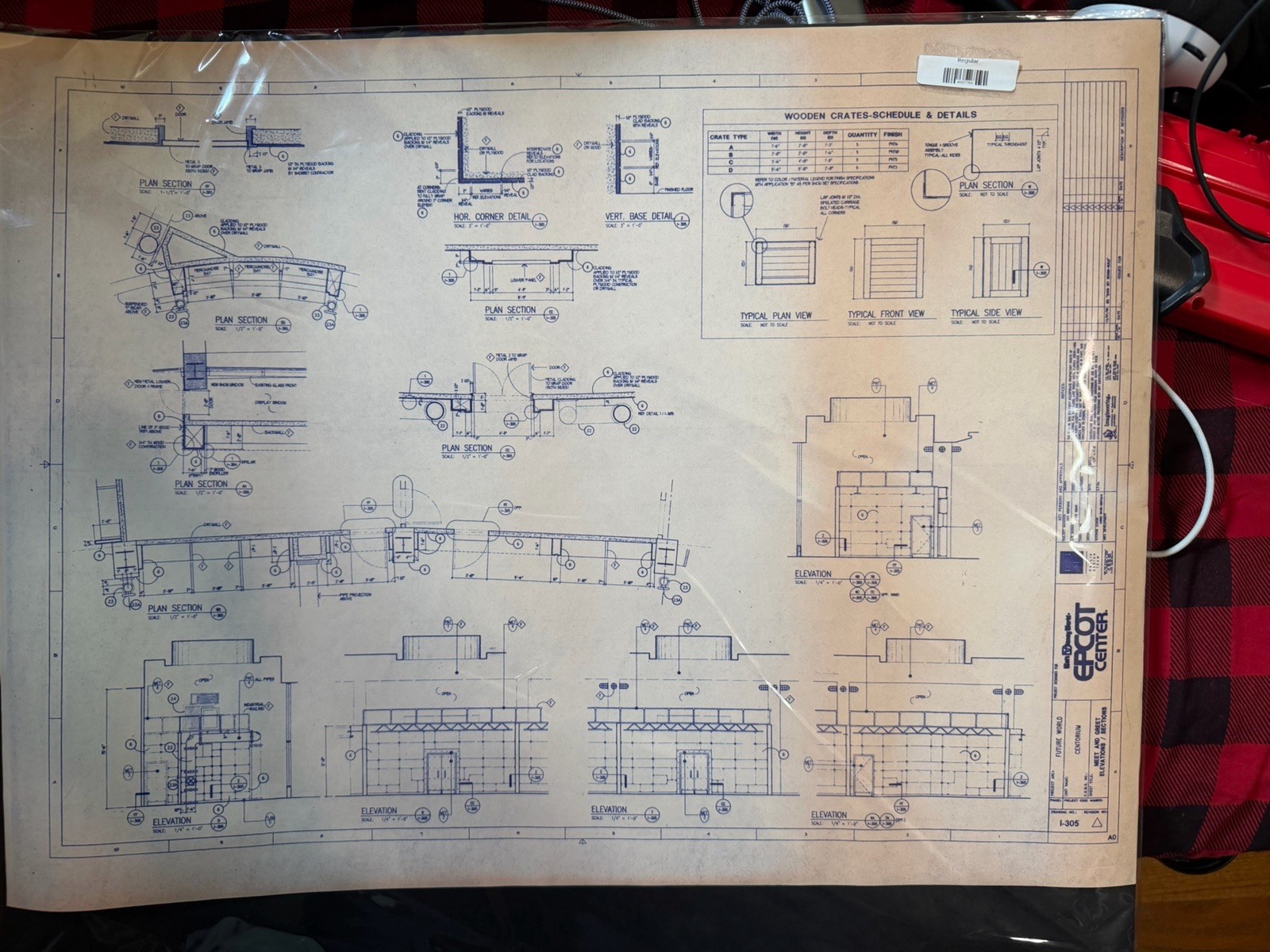 VINTAGE BLUEPRINT Authentic WALT DISNEY WORLD EPCOT CENTORIUM FUTUREWORLD VINTAGE BLUEPRINT Authentic WALT DISNEY WORLD EPCOT CENTORIUM FUTUREWORLD