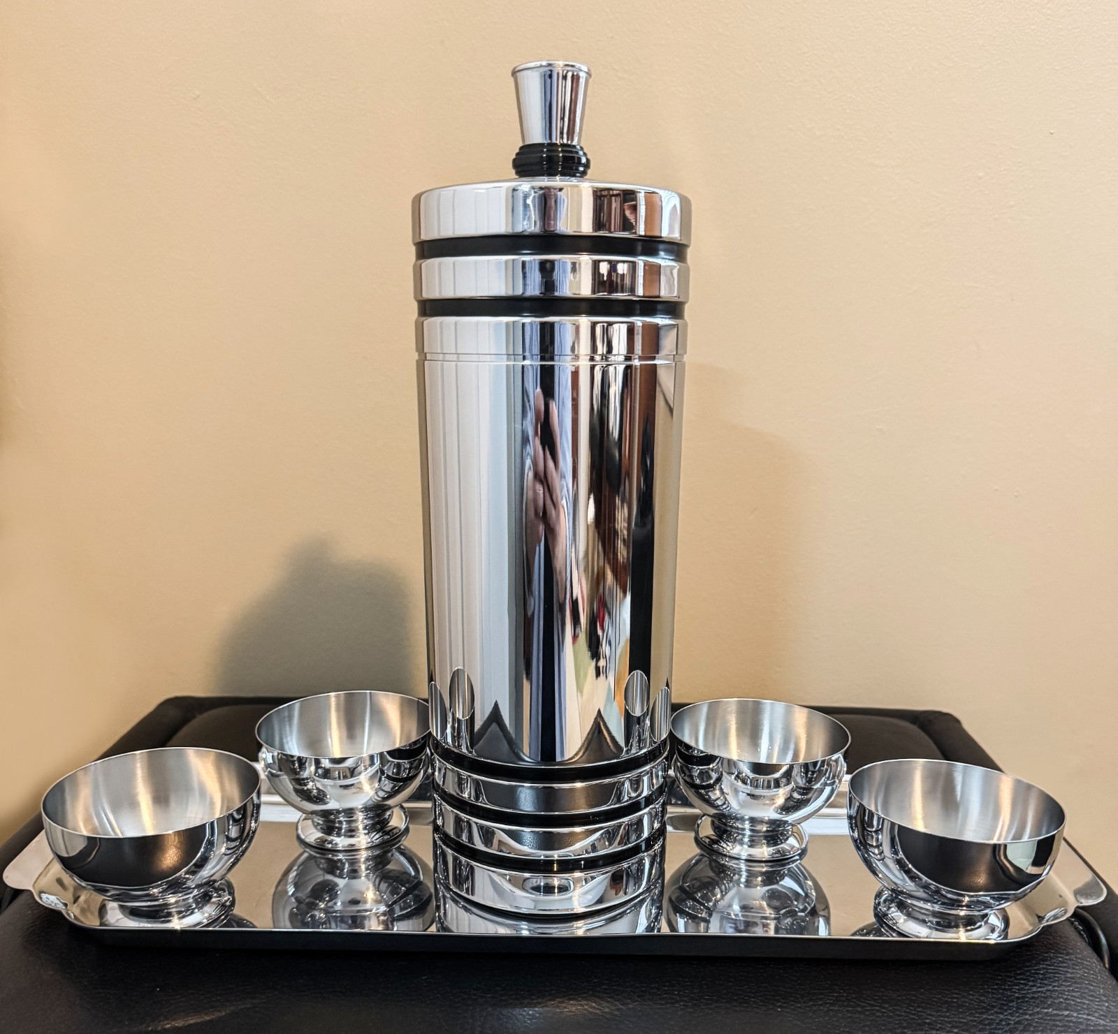 CHASE ART DECO 6-PC HOLIDAY COCKTAIL SET BY H. REICHENBACH & H. LAYLON C 1934 CHASE ART DECO 6-PC HOLIDAY COCKTAIL SET BY H. REICHENBACH & H. LAYLON C 1934