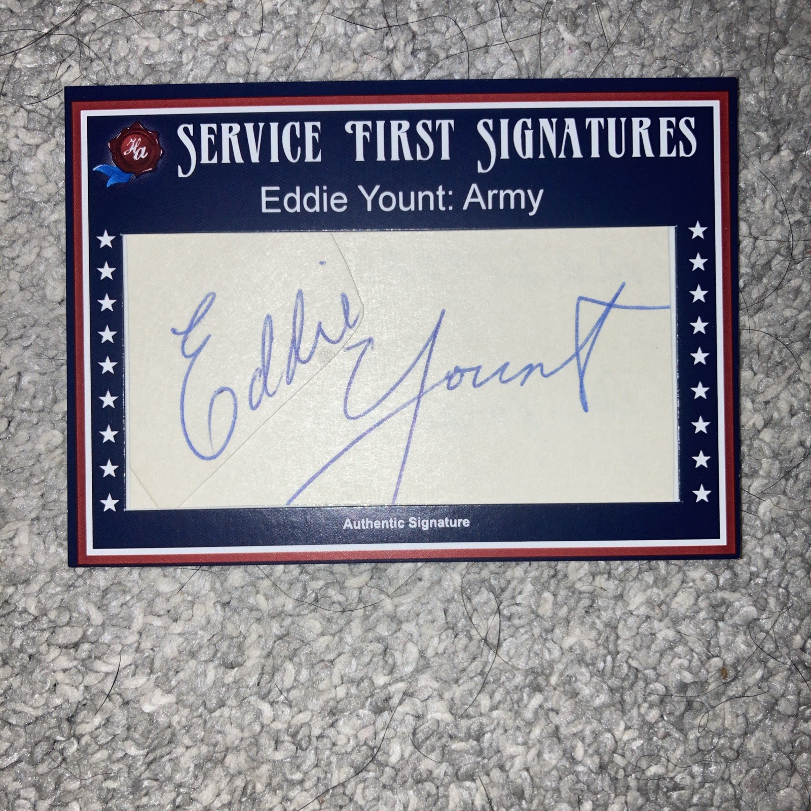 2021 Historic Autographs 1945 Service First Auto Eddie Yount /3