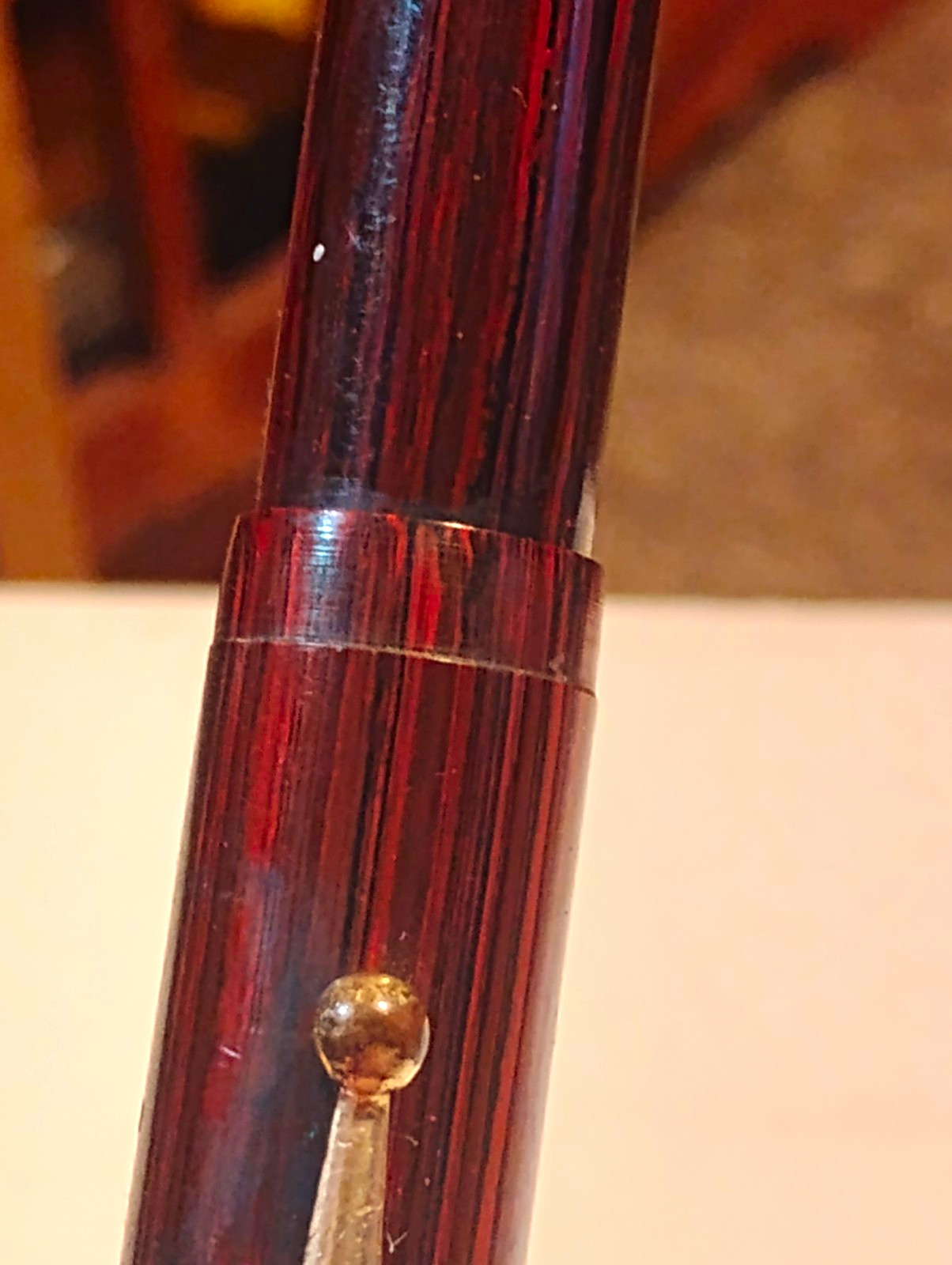 Vintage Ebonite Fountain Pen 14K Gold Medium Nib Black Ink Gold Trim Vintage Ebonite Fountain Pen 14K Gold Medium Nib Black Ink Gold Trim