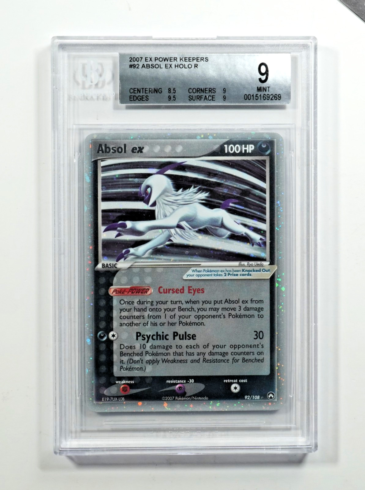 Pokemon BGS 9 Absol Ex #92 Holo Ex Power Keepers 2005 English