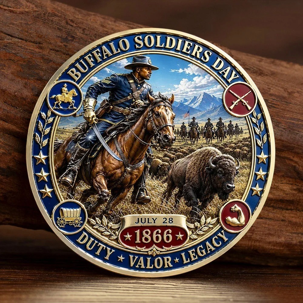 Buffalo Soldiers Day Challenge Coin July 28 1866 Military Heritage Commemorative Buffalo Soldiers Day Challenge Coin July 28 1866 Military Heritage Commemorative
