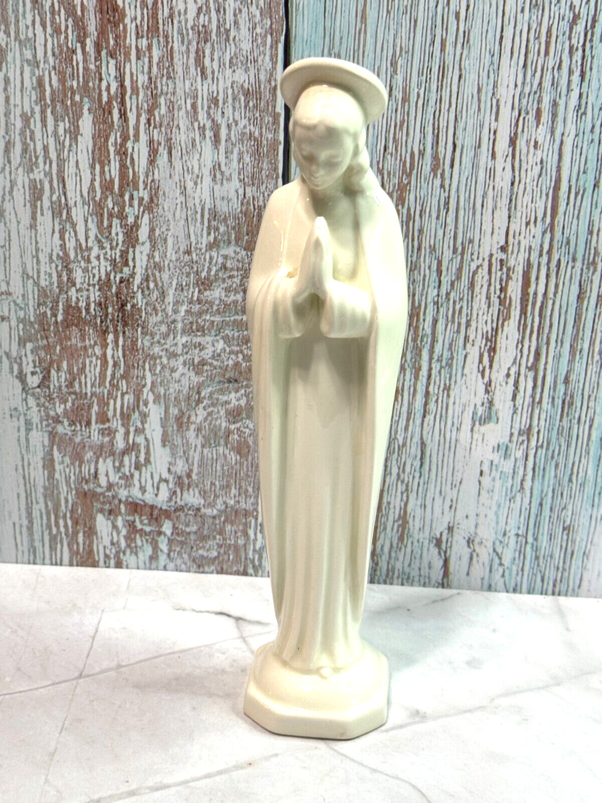 Vintage Goebel Porcelain Madonna Praying White Figurine Germany 8 3/4\