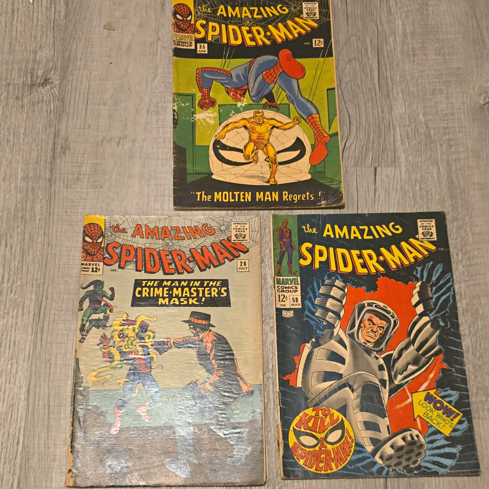 The Amazing Spider-Man #26 #36 #58 Marvel Comics Lot. The Amazing Spider-Man #26 #36 #58 Marvel Comics Lot.