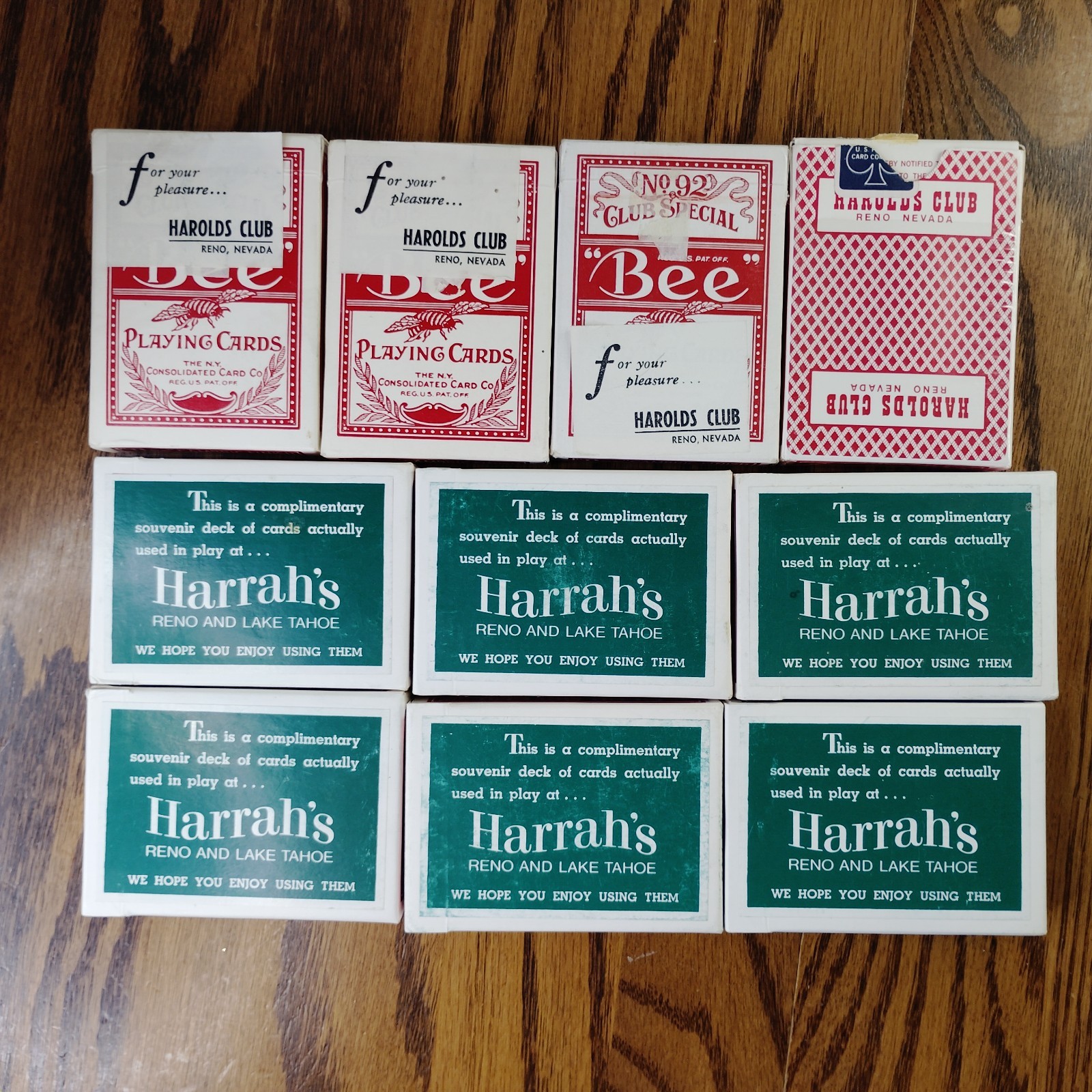Vtg 60s/70s Bee Casino Card Decks Mixed Lot of 10 Harrah's Harold's Club Reno NV