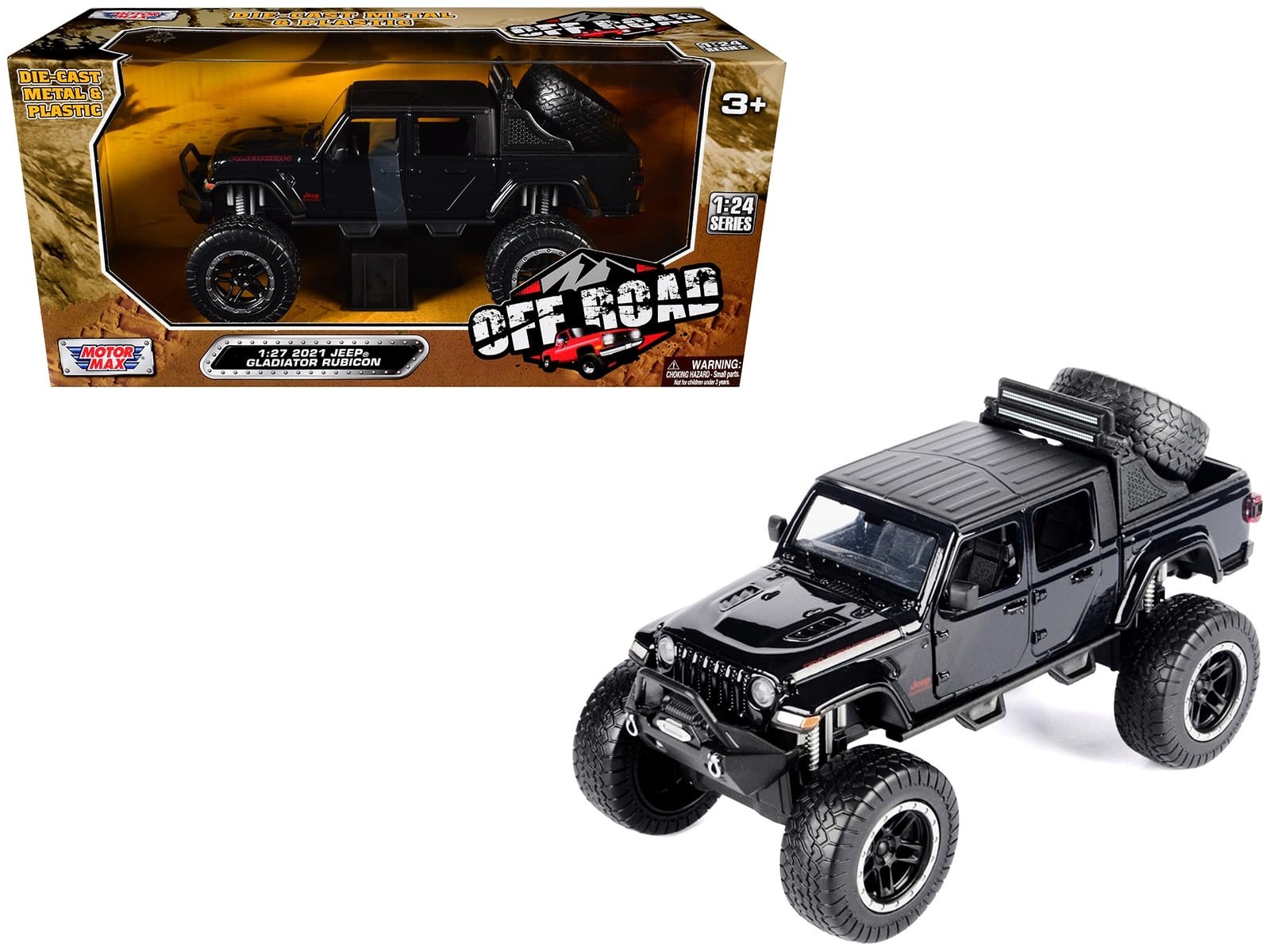 2021 Jeep Gladiator Rubicon Off-Road Pickup Truck Black with Matt Black Top "Off