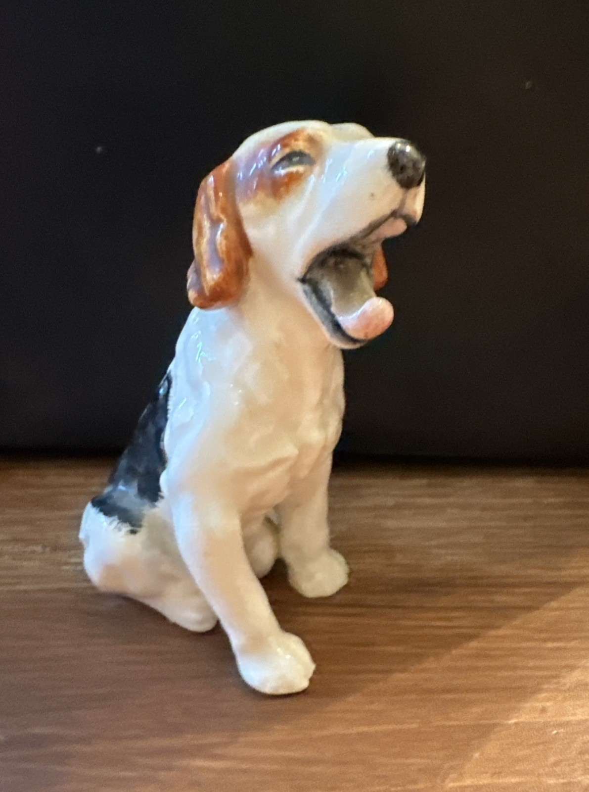 Vintage Japanese Porcelain Yawning Hound Dog Figurine Mid-Century Ceramic Japan Vintage Japanese Porcelain Yawning Hound Dog Figurine Mid-Century Ceramic Japan