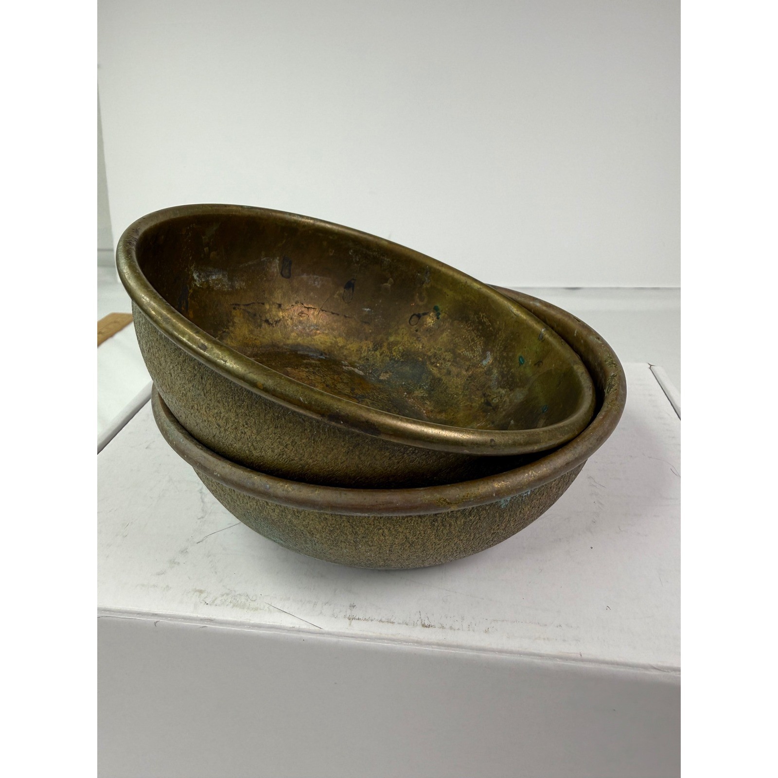 Rare Vintage British Royal Navy Officer Brass Finger Bowls - VOC No. 52105 MMS Rare Vintage British Royal Navy Officer Brass Finger Bowls - VOC No. 52105 MMS