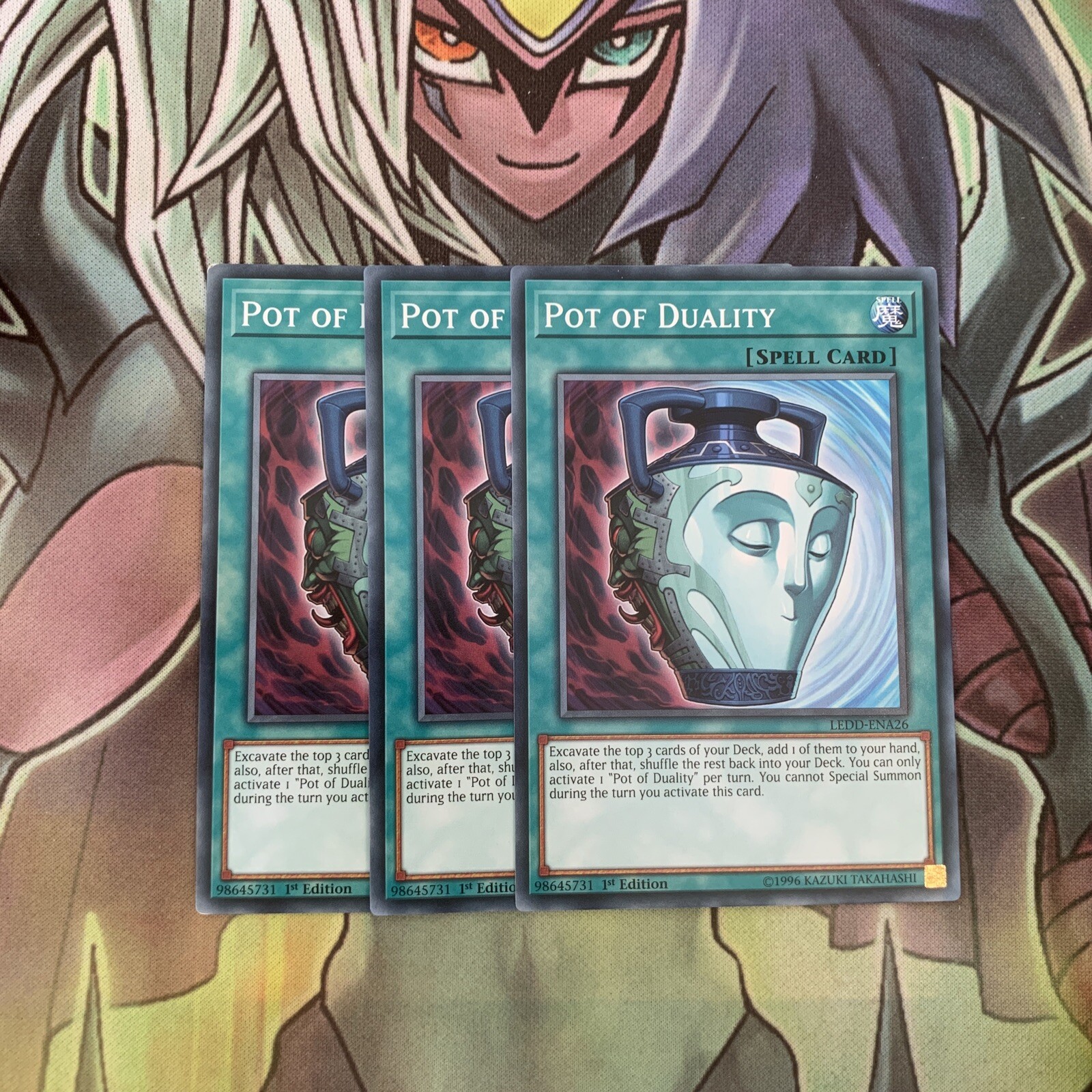 LEDD-ENA26 x3 Pot of Duality Common Excellent Condition Yugioh -