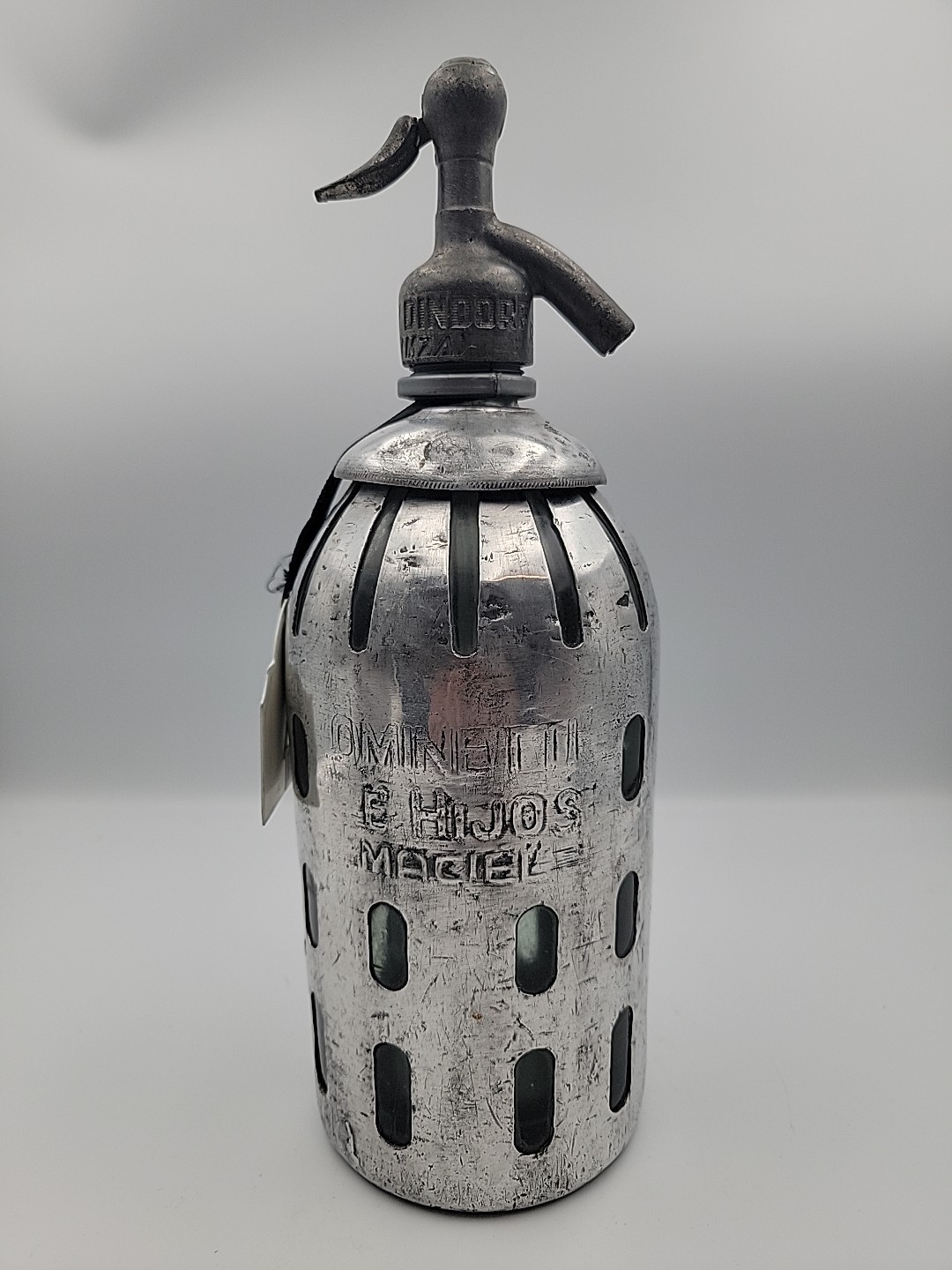 Vintage Ominetti E Hijos Maciel Argentina Glass Metal Seltzer Bottle Art Deco Lt Vintage Ominetti E Hijos Maciel Argentina Glass Metal Seltzer Bottle Art Deco Lt
