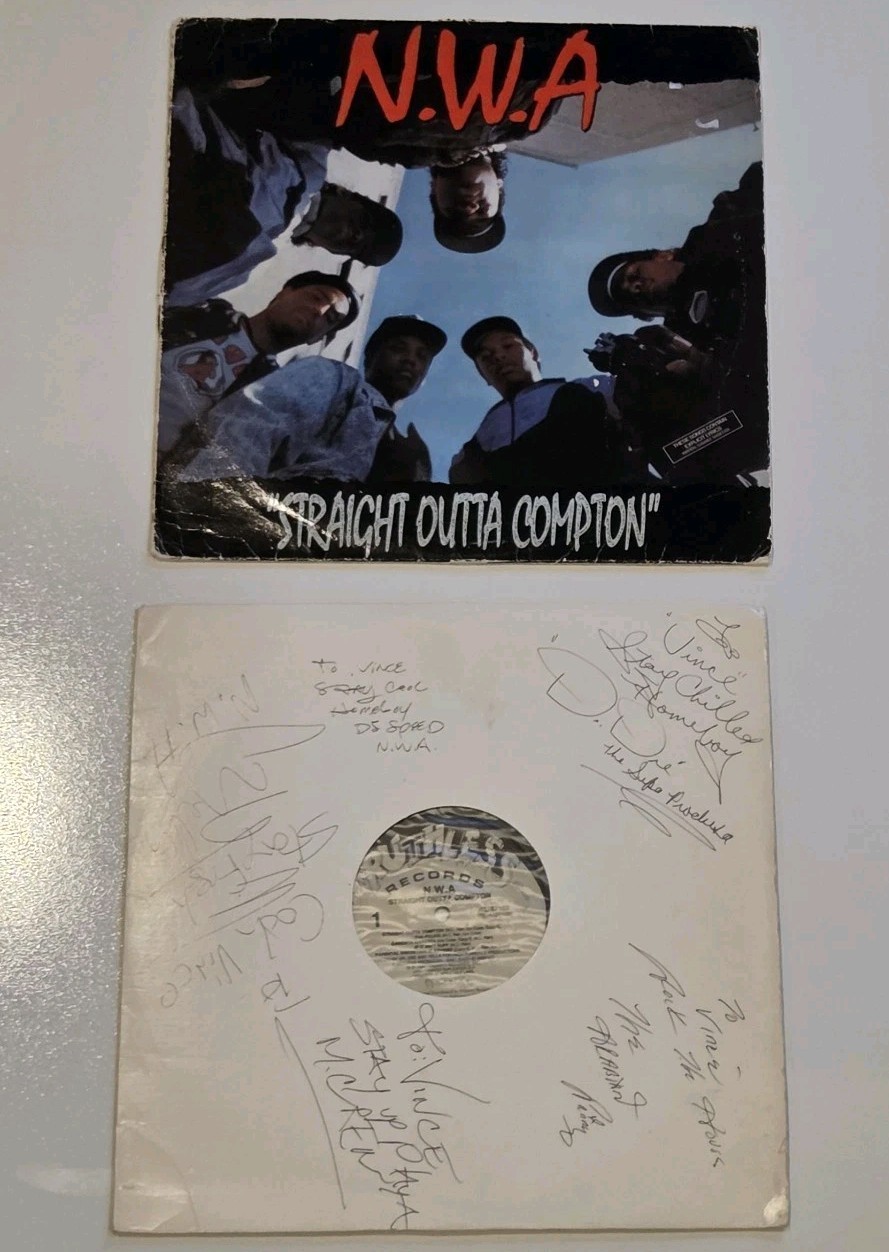 RARE Dr Dre + NWA Vintage Signed PSA DNA Album Sleeve Autograph Auto COA Doctor RARE Dr Dre + NWA Vintage Signed PSA DNA Album Sleeve Autograph Auto COA Doctor