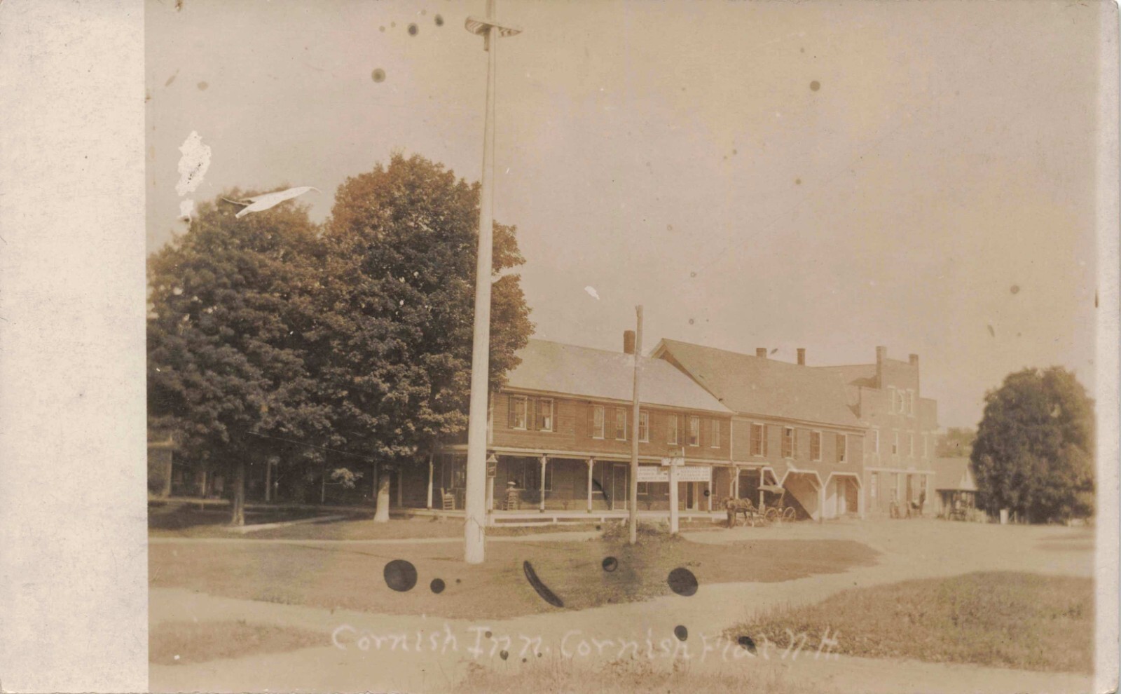 c1907 RPPC Cornish Flat New Hampshire Cornish Inn Vintage Real Photo Postcard