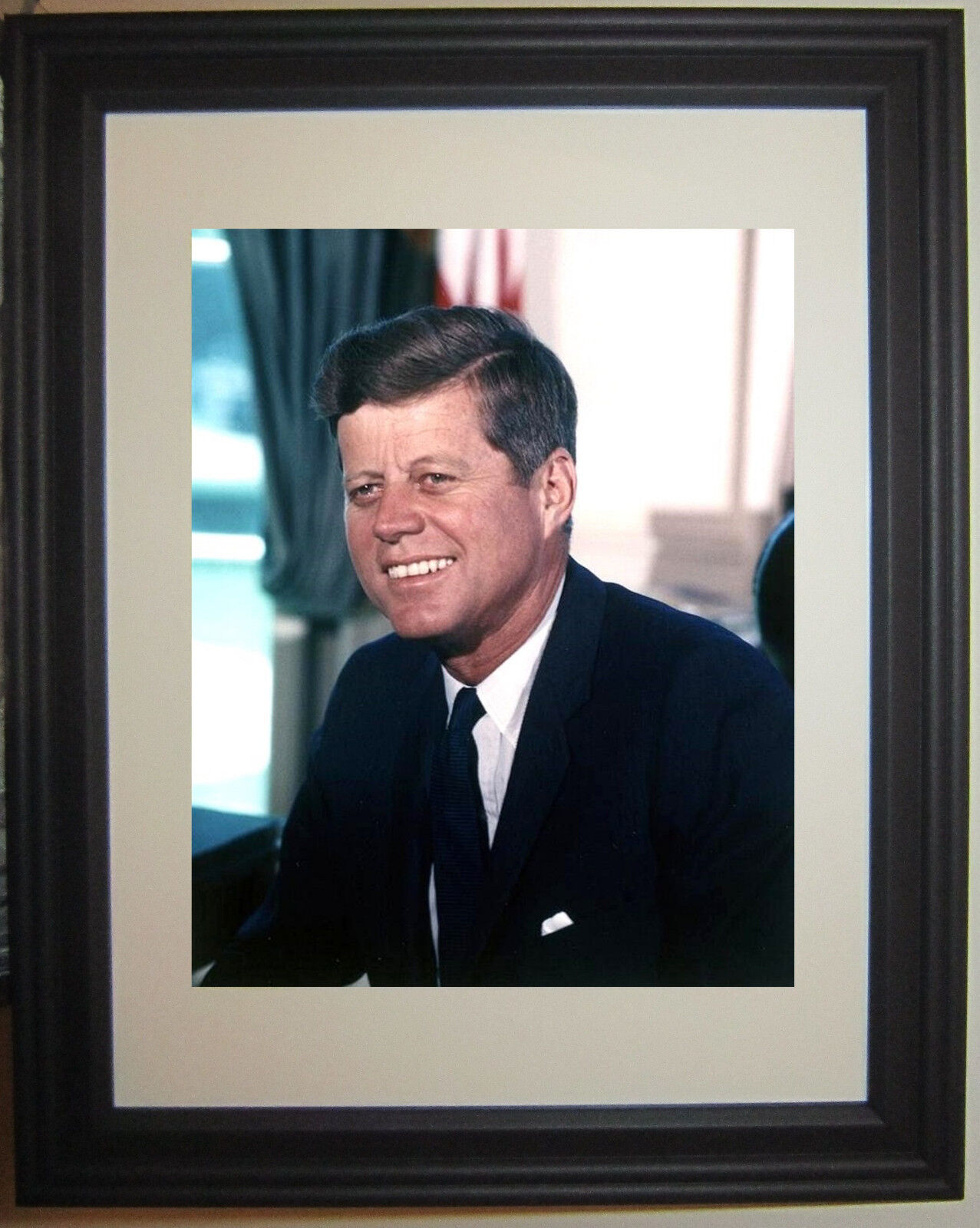 President John F. Kennedy JFK Portrait Framed & Matted Photo Photograph 