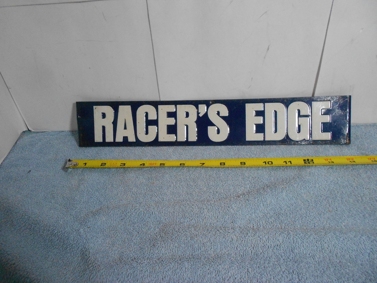 VINTAGE ANTIQUE ORIGINAL STP "RACERS EDGE" METAL GASOLINE & OIL ADVERTISING SIGN