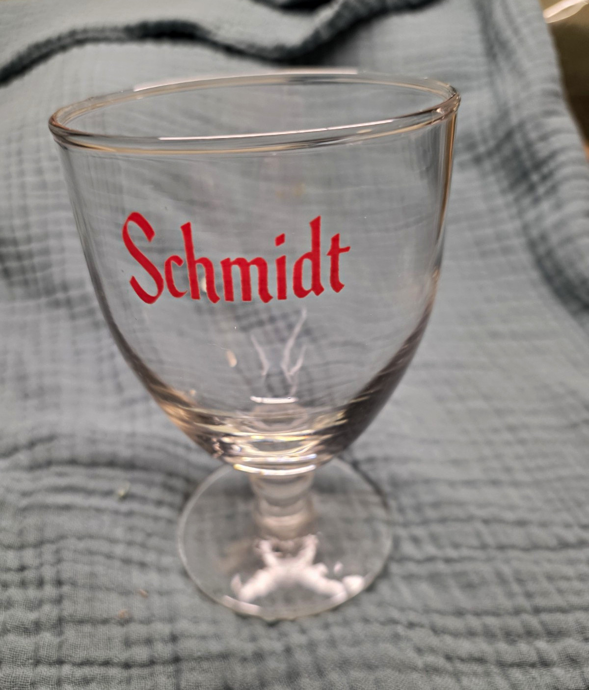 Schmidt Beer Goblet Style Glass With Vintage Red Logo