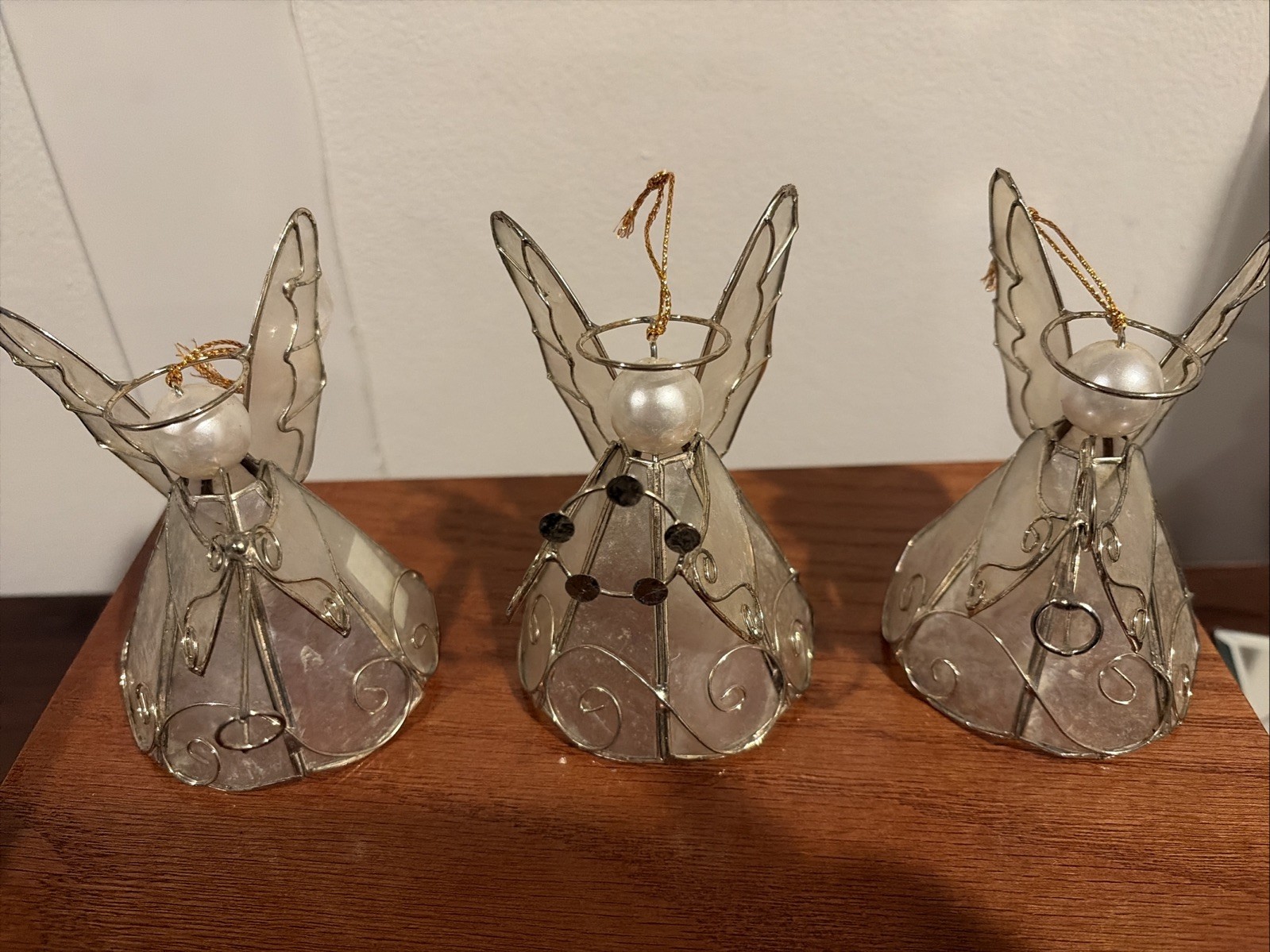 Vintage Capiz Shell Christmas Ornaments Angels Vintage Capiz Shell Christmas Ornaments Angels