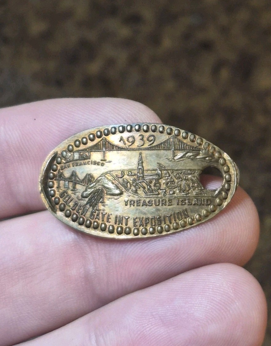 RARE 1939 GOLDEN GATE INTERNATIONAL EXPOSITION ELONGATED PENNY 1925 S NICE RARE 1939 GOLDEN GATE INTERNATIONAL EXPOSITION ELONGATED PENNY 1925 S NICE