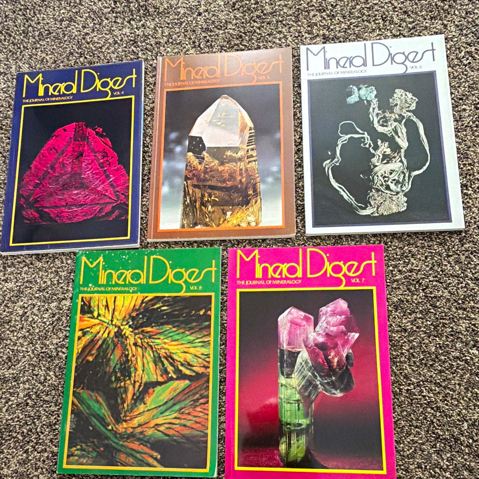 Lot of 5 Mineral Digest: The Journal of Mineralogy Magazines Vol 4-8