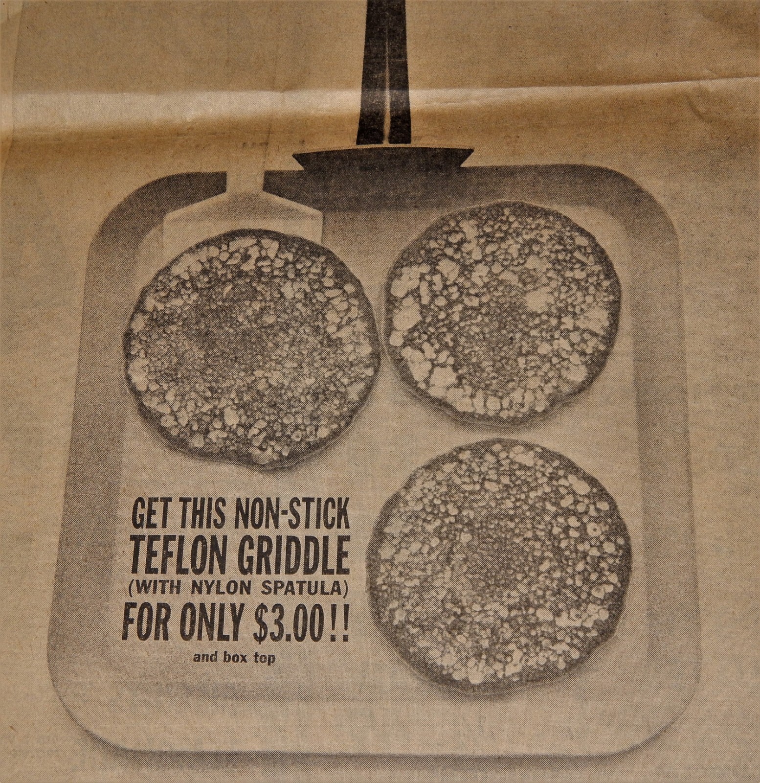 Vintage Advertisement, WA, 1962, BETTY CROCKER PANCAKES, "Teflon Griddle Promo"
