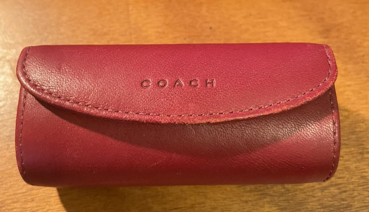 Vintage Coach Logo Embossed Leather Lipstick Case w/ Mirror Inside Vintage Coach Logo Embossed Leather Lipstick Case w/ Mirror Inside