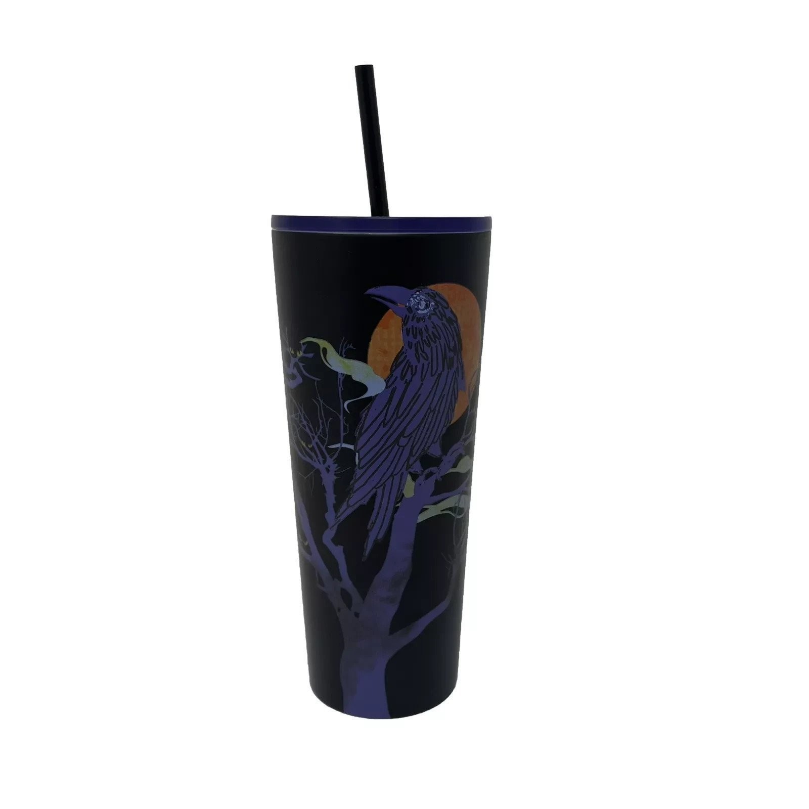 STARBUCKS Raven Moon Fall Halloween 24oz Venti Stainless Tumbler Rare 2022 STARBUCKS Raven Moon Fall Halloween 24oz Venti Stainless Tumbler Rare 2022
