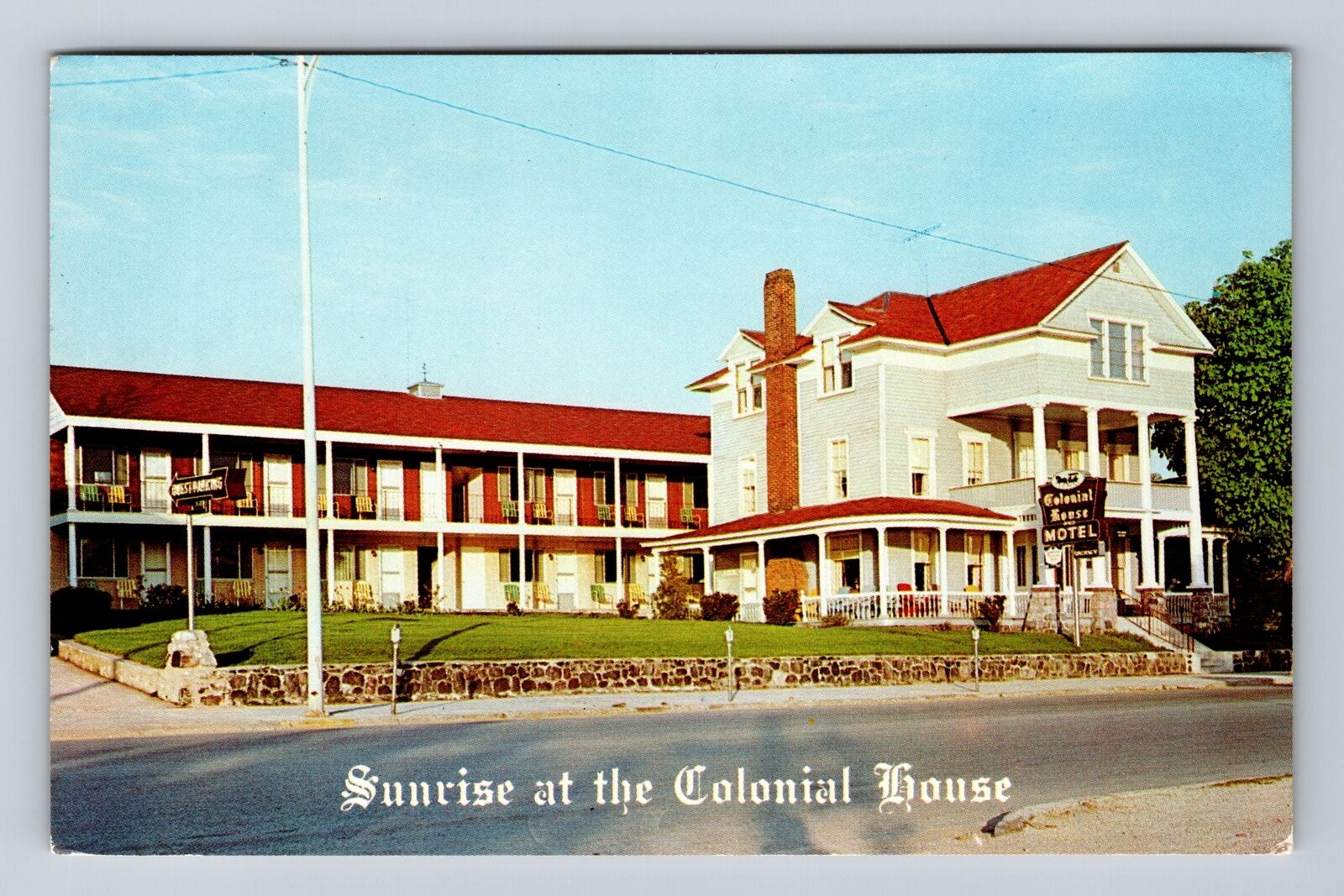 St Ignace MI-Michigan, Colonial House & Motel Advertising Vintage c1968 Postcard
