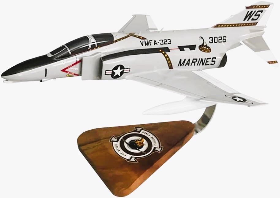 USMC McDonnell Douglas F-4 Phantom VMFA-323 Rattlers Desk 1/48 Model SC Airplane USMC McDonnell Douglas F-4 Phantom VMFA-323 Rattlers Desk 1/48 Model SC Airplane