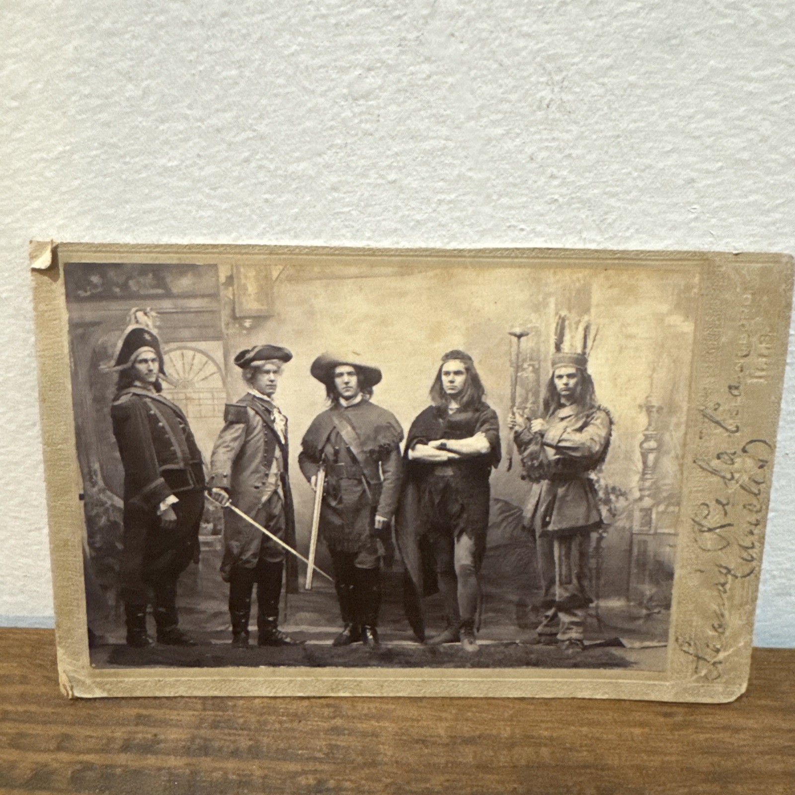 Antique 1800s Cabinet Card Photo McLeansboro IL Theatrical Western Indian Cast Antique 1800s Cabinet Card Photo McLeansboro IL Theatrical Western Indian Cast