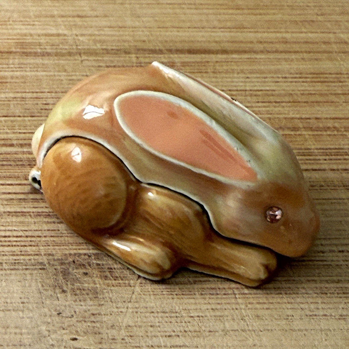 Vintage Monet Enameled Bunny Rabbit Trinket Box Hinged Keepsake Box Original Box Vintage Monet Enameled Bunny Rabbit Trinket Box Hinged Keepsake Box Original Box