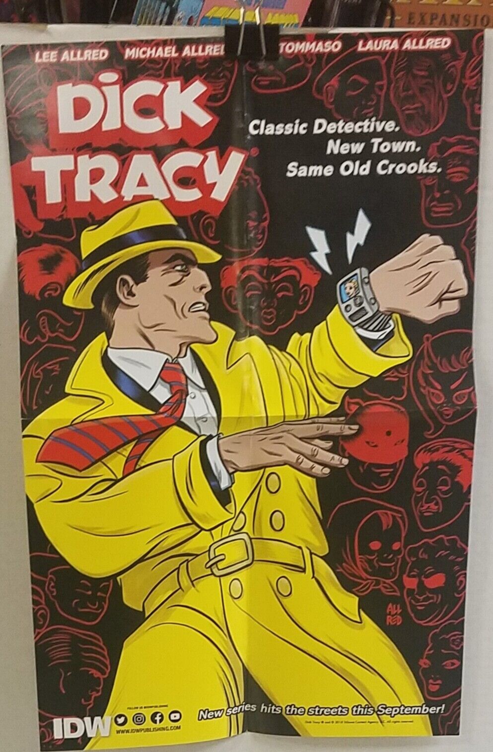 RARE 2018 Promo Poster DICK TRACY  17x11 MIKE ALLRED IDW Comics UNUSED