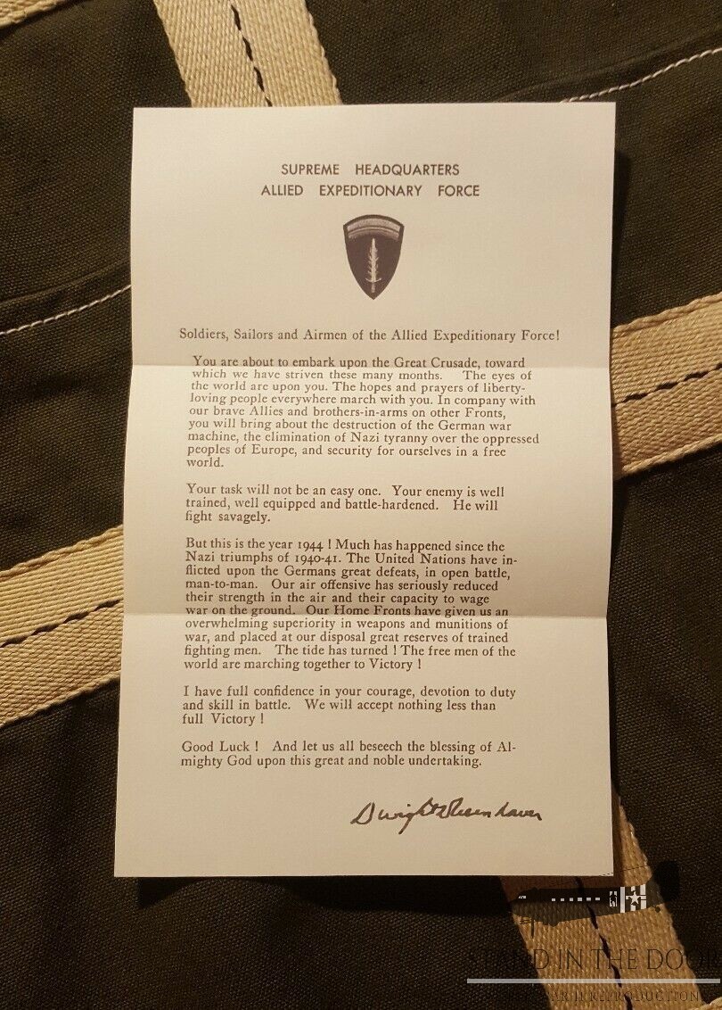 WWII D-Day "Ike" Letter- Reproduction WWII D-Day "Ike" Letter- Reproduction