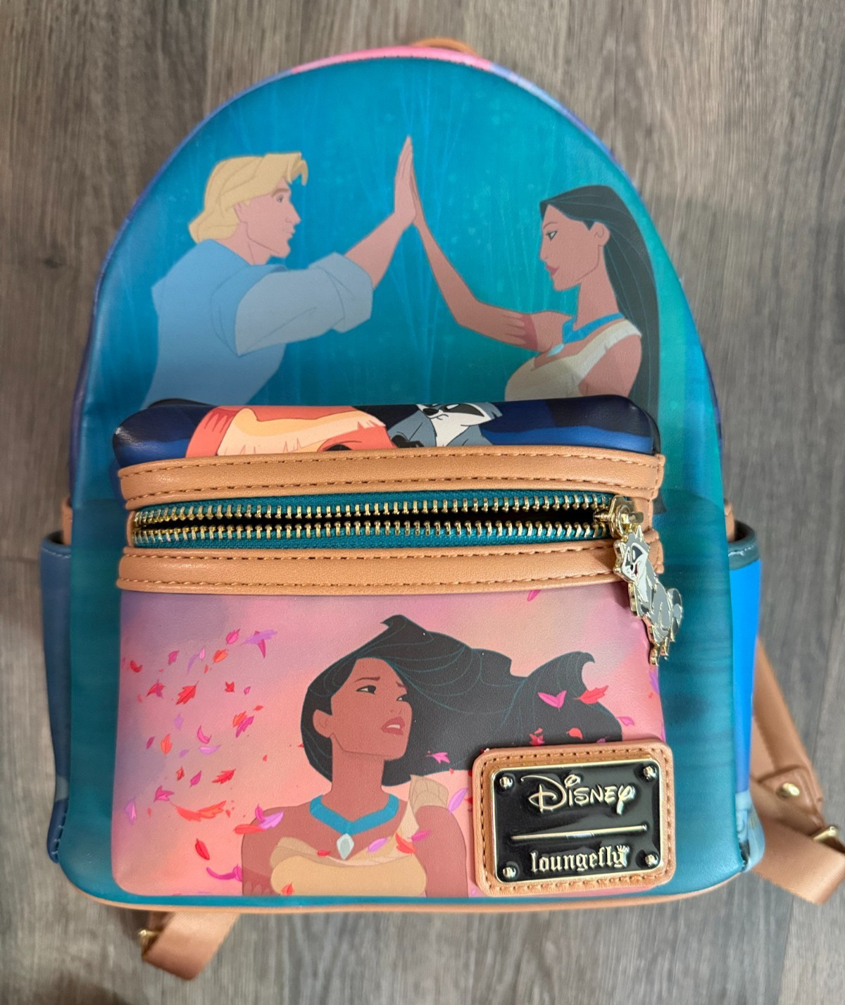 Disney Loungefly Mini Backpack Pocahontas Princess Scenes GREAT CONDITION Disney Loungefly Mini Backpack Pocahontas Princess Scenes GREAT CONDITION