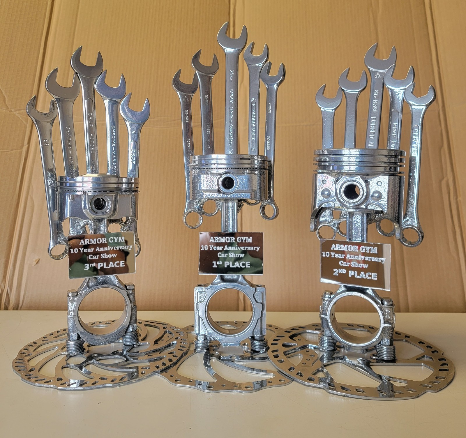 Car Show Trophy Piston & Wrenches Car Show Trophy Piston & Wrenches