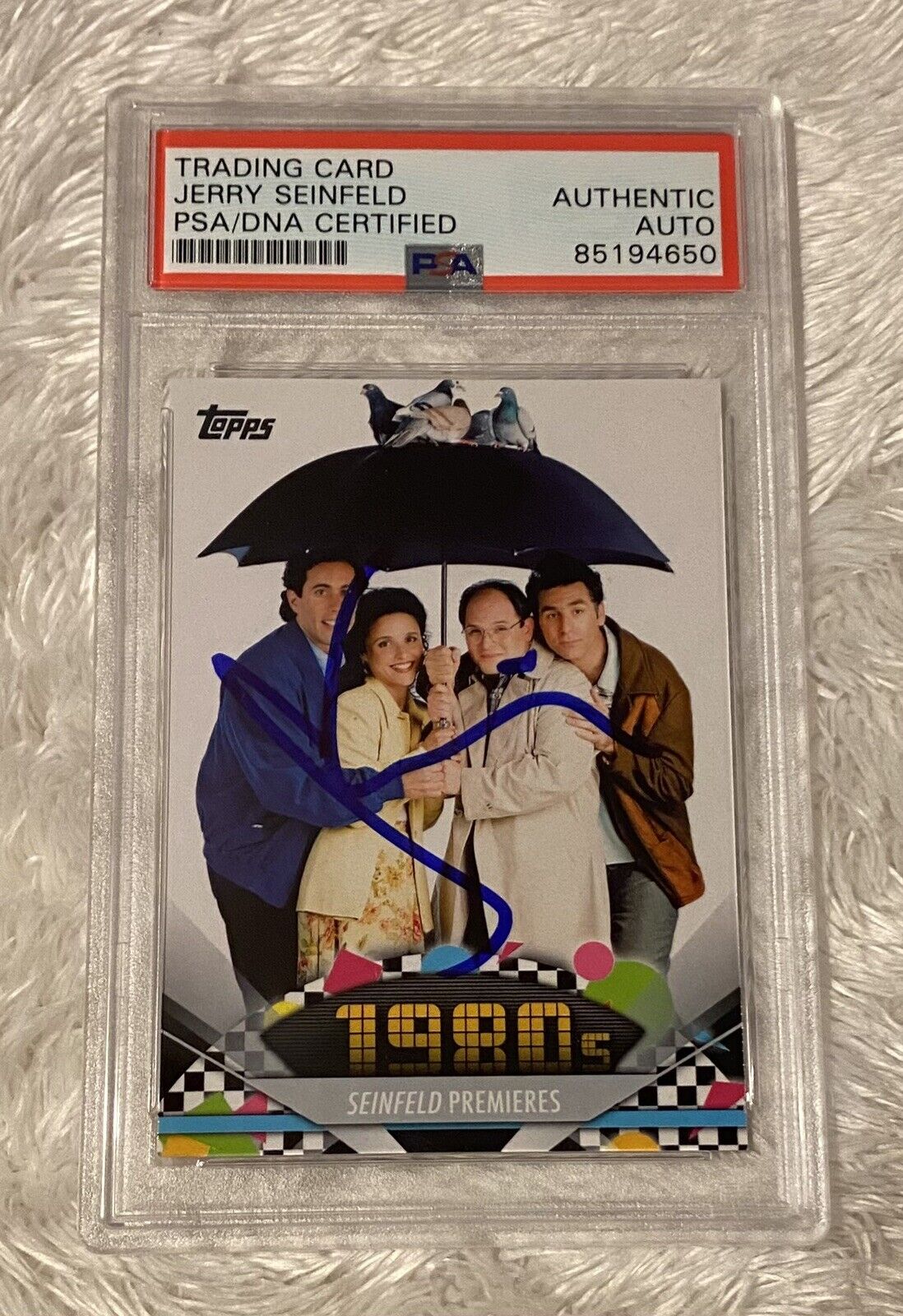 JERRY SEINFELD SIGNED 2011 TOPPS #162 SEINFELD PREMIERES PSA AUTO