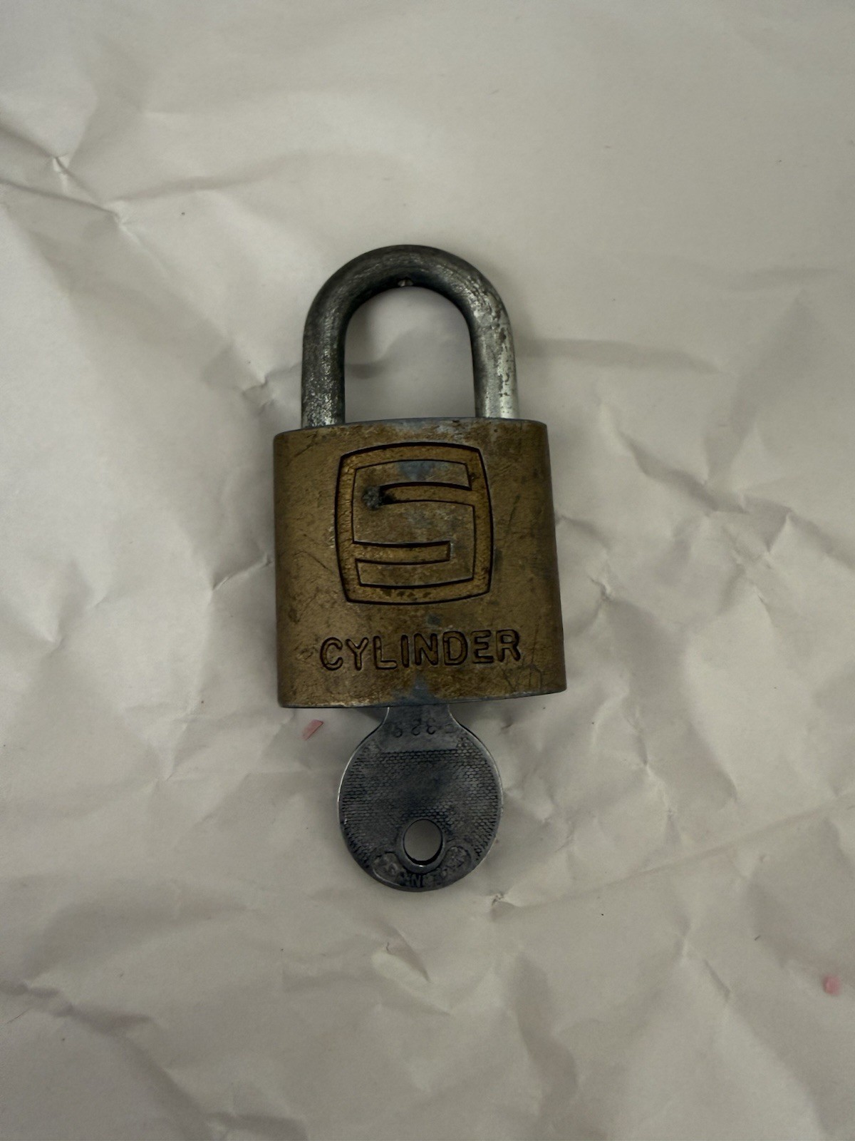Vintage Slaymaker Cylinder Padlock with Slaymaker Key Made in USA Vintage Slaymaker Cylinder Padlock with Slaymaker Key Made in USA