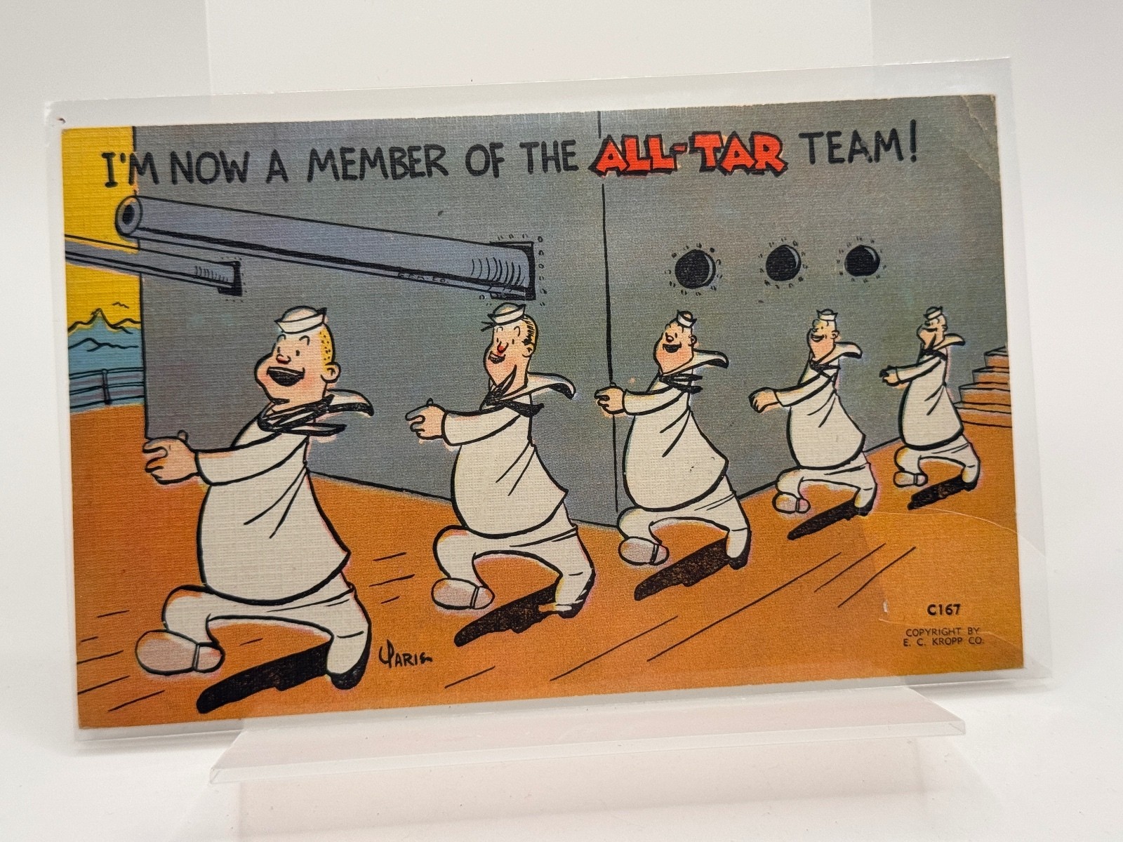 WWII E.C. Kropp Navy Comic Postcard C167 All-Star Team Sailor Military Humor WWII E.C. Kropp Navy Comic Postcard C167 All-Star Team Sailor Military Humor