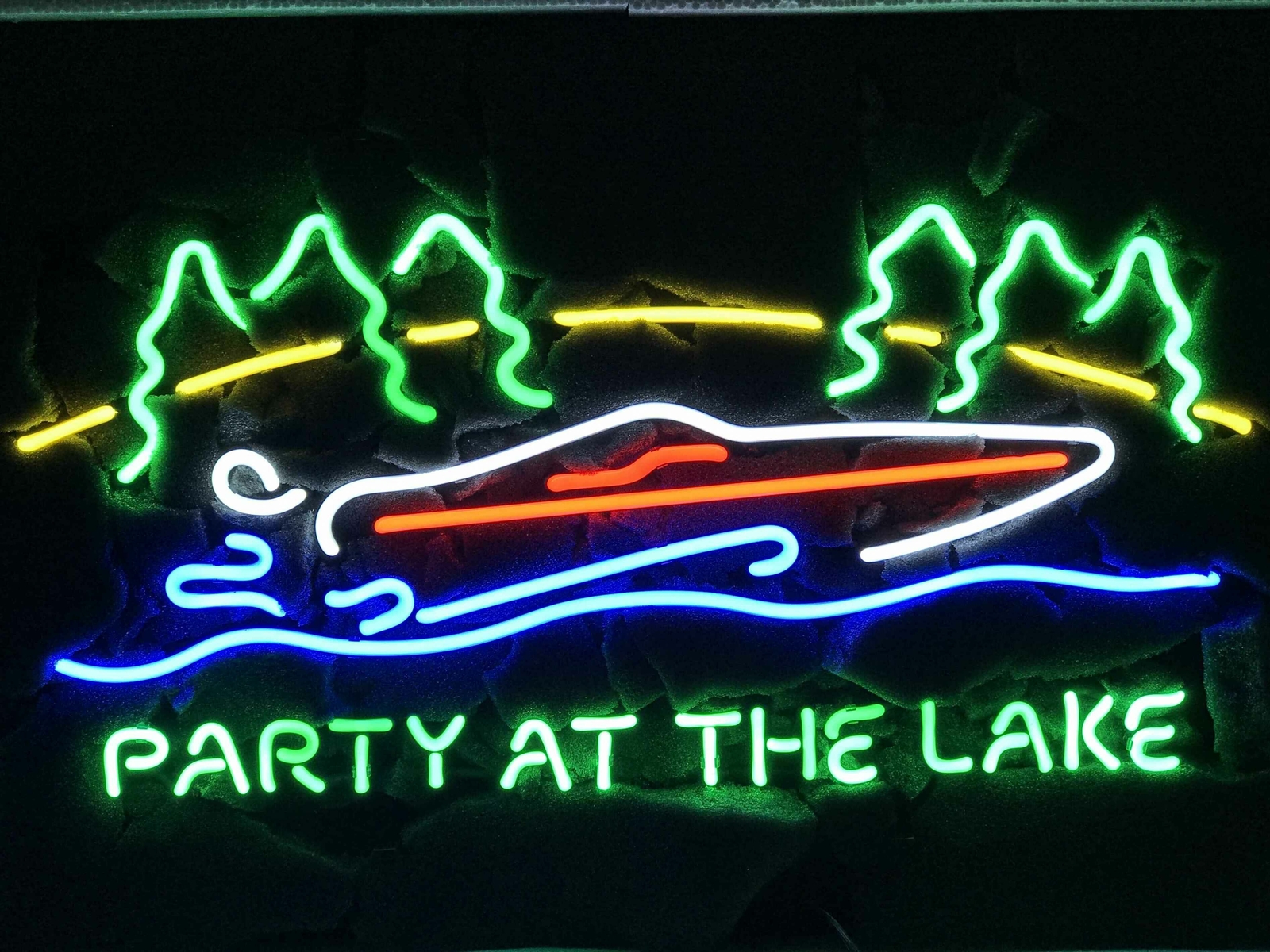 New Party At The Lake Boat Beer Neon Lamp Light Sign 24"x20" Glass Wall Display New Party At The Lake Boat Beer Neon Lamp Light Sign 24"x20" Glass Wall Display