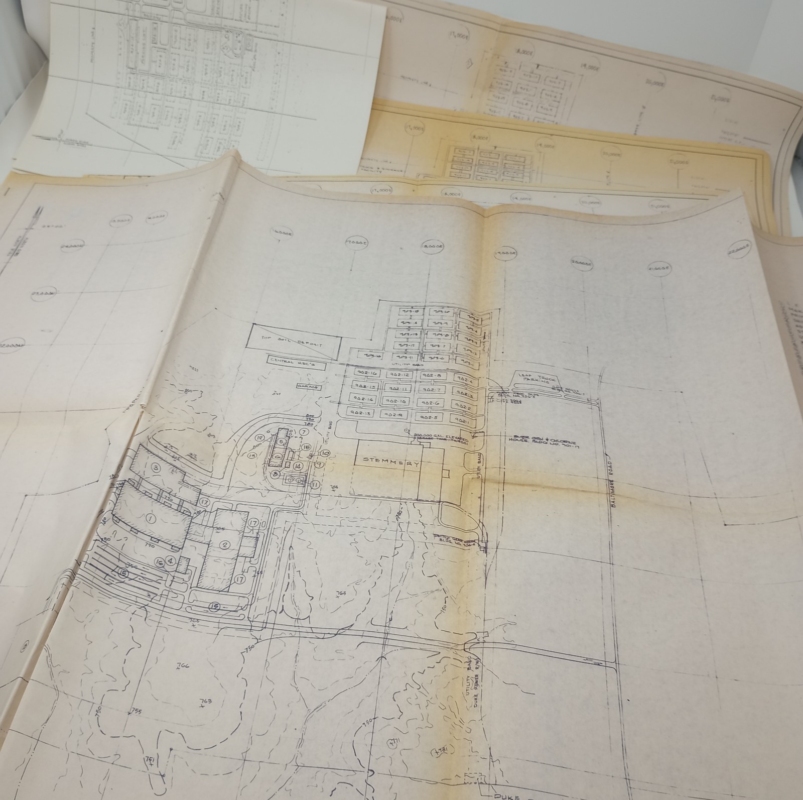 1970's RJ Reynolds RJR Davie County NC Processing Plant Plans / Blue Prints