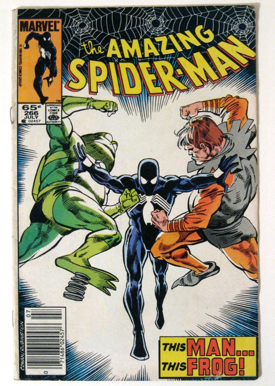 Vintage 1985 AMAZING SPIDER-MAN #266 Black Cat Toad Frog-Man Spider-Kid Vintage 1985 AMAZING SPIDER-MAN #266 Black Cat Toad Frog-Man Spider-Kid