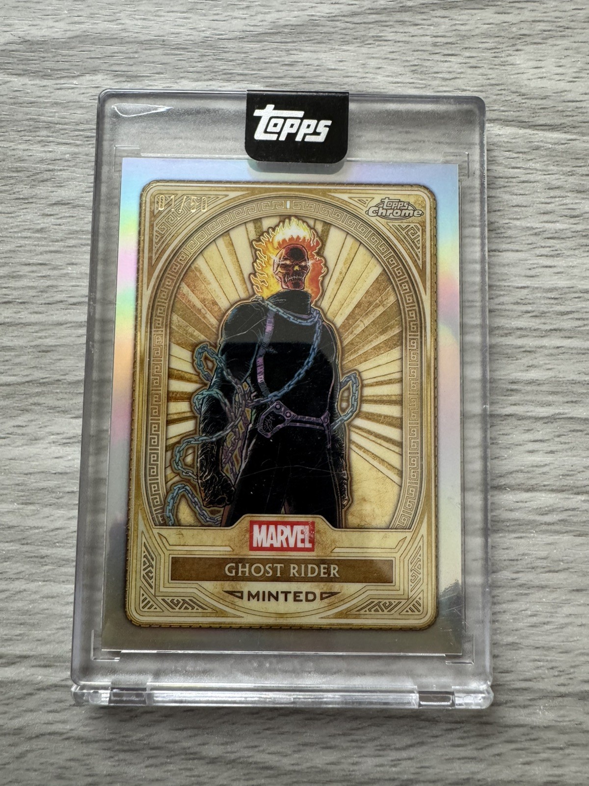 2025 Topps Marvel Mint Ghost Rider Encased Minted /50 Alpha 2025 Topps Marvel Mint Ghost Rider Encased Minted /50 Alpha