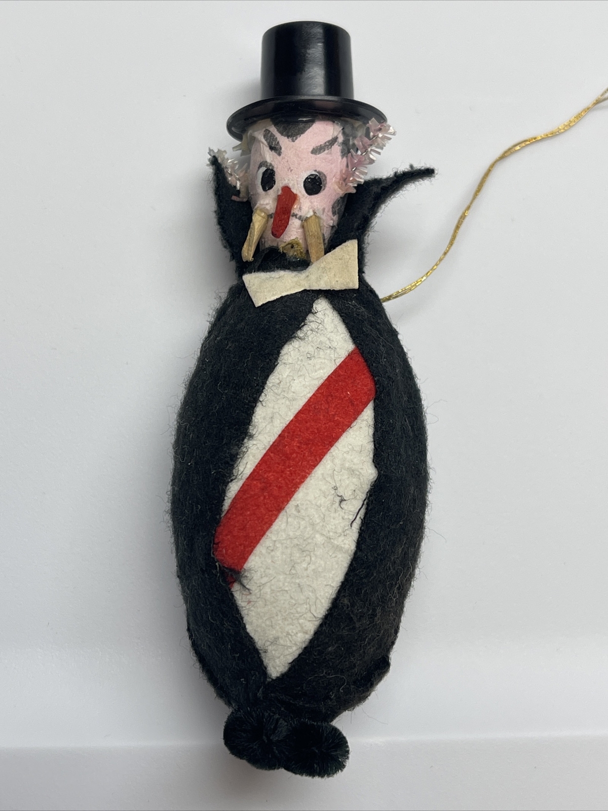 Vintage Occupied Japan 1950's Dracula Vampire Halloween Ornament 4" Christmas JD