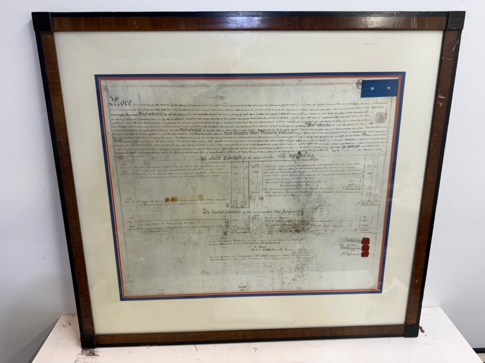Antique London & South Western Railway Company Land Deed Framed 1858 Antique London & South Western Railway Company Land Deed Framed 1858