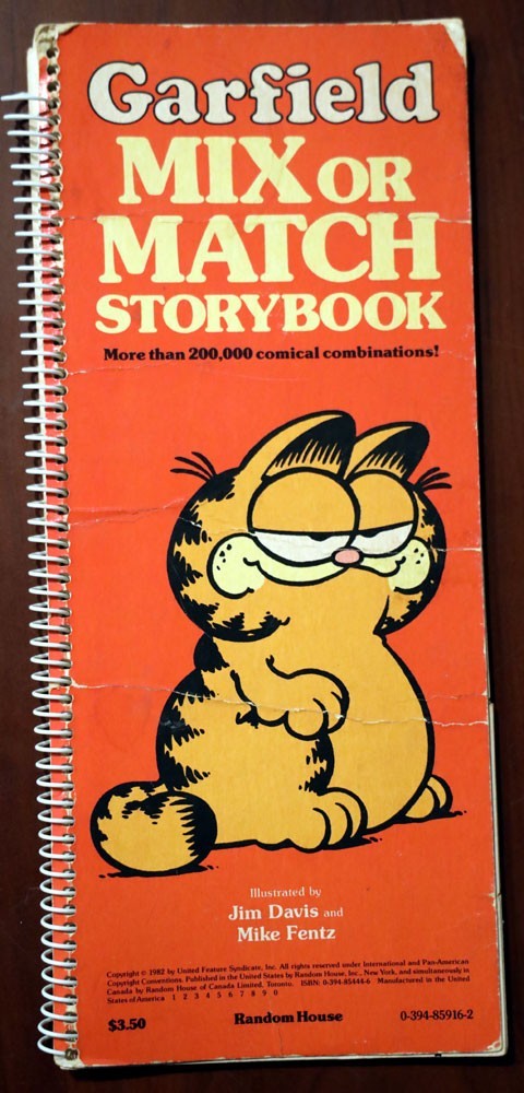 GARFIELD Mix or Match Storybook 1982 Spiral Bound 200,000 Comic Combinations GARFIELD Mix or Match Storybook 1982 Spiral Bound 200,000 Comic Combinations