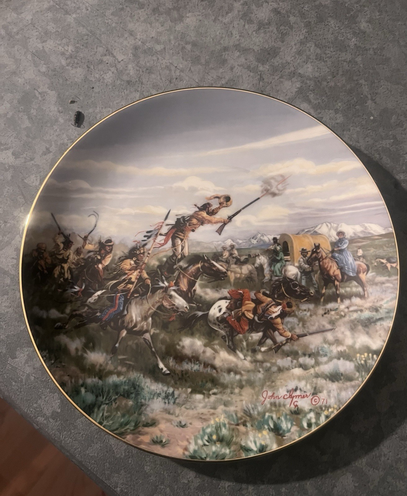 John Clymer, all rights reserved ®Gorham 1982 Plate Number 4372