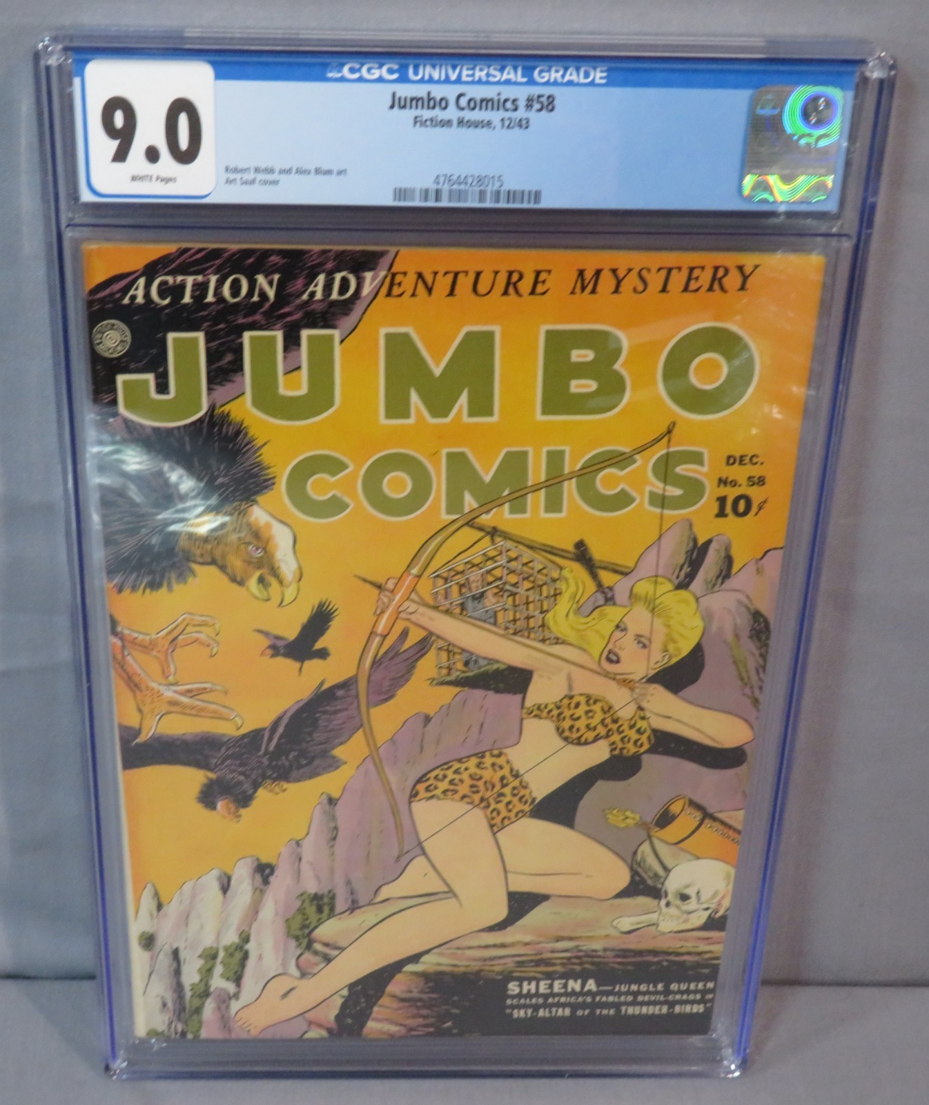 JUMBO COMICS #58 (Highest Graded on Census) CGC 9.0 VF/NM Fiction House 1943 JUMBO COMICS #58 (Highest Graded on Census) CGC 9.0 VF/NM Fiction House 1943